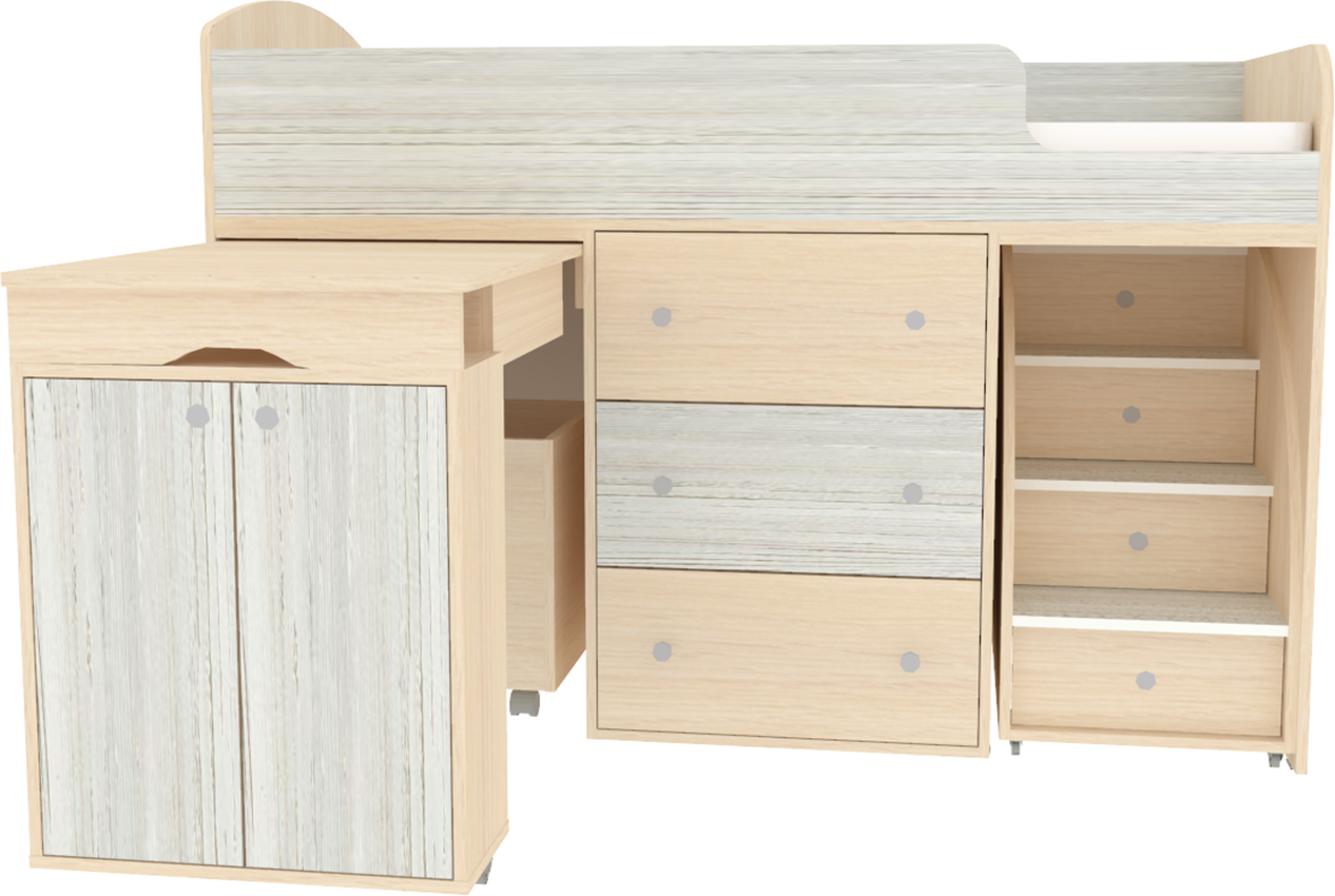 Изображение товара Кровать Кариви Малыш 70x160 см чердак ЛДСП светлый дуб
