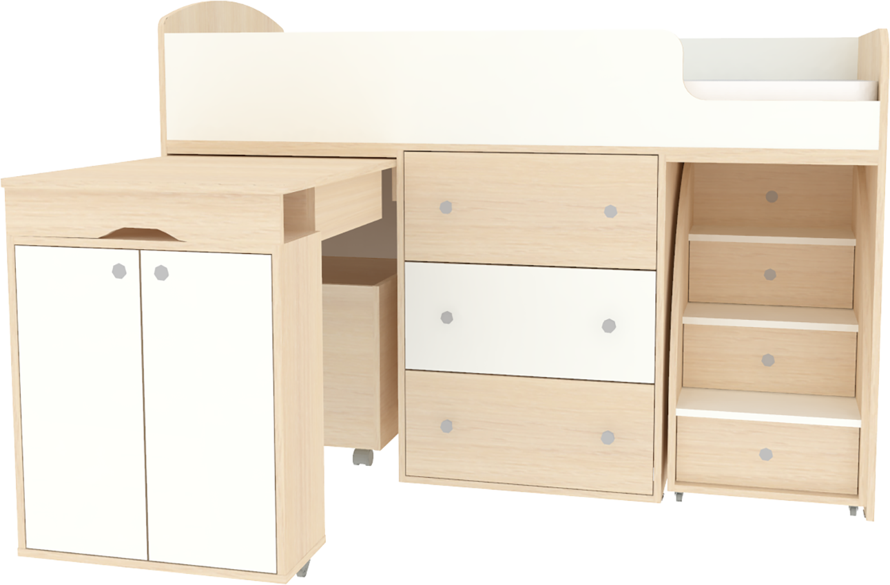 Изображение товара Кровать Кариви Малыш 70x160 см чердак белая