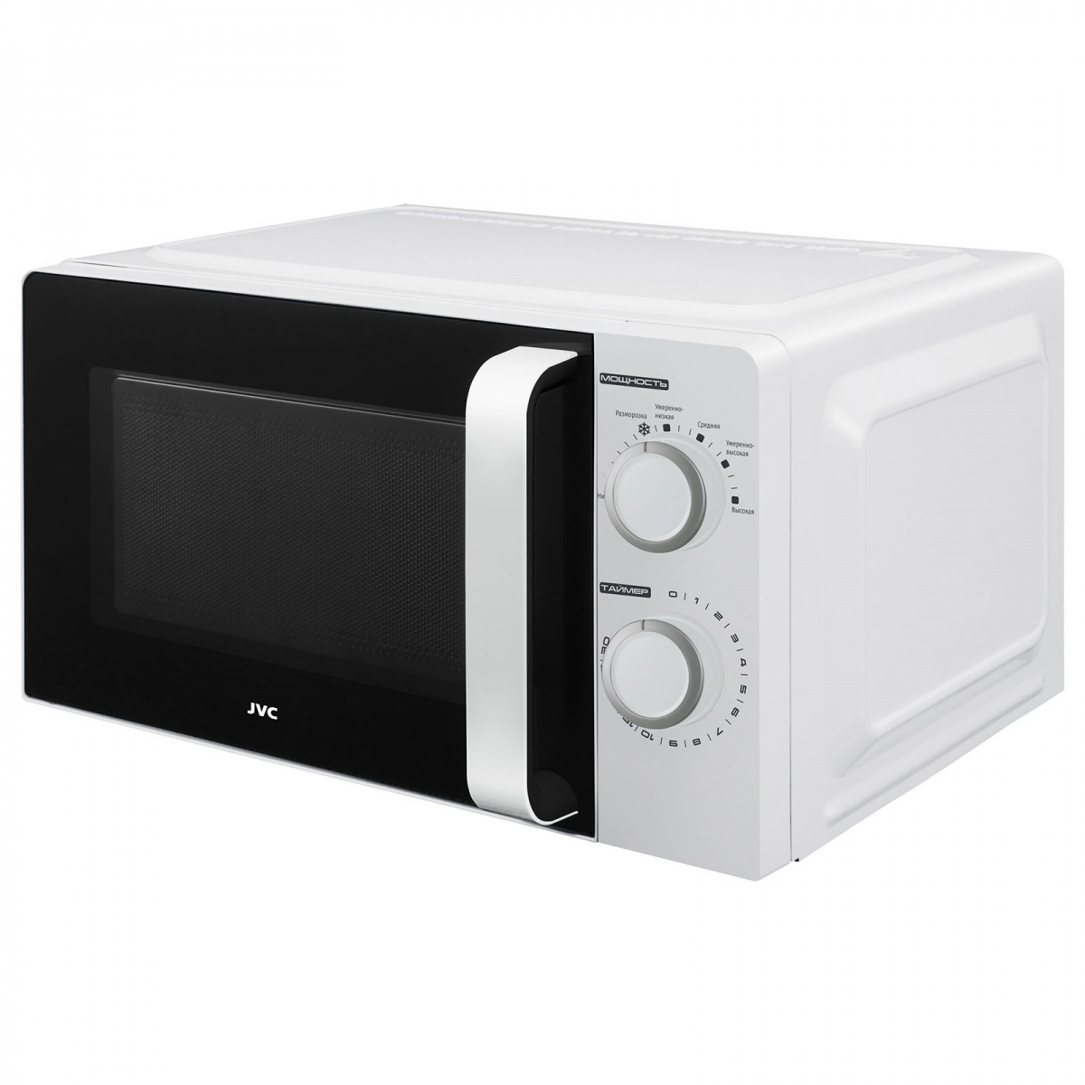 Изображение товара Микроволновая печь JVC JK-MW120M 44.50x36.50x24 см 20 л управление механическое цвет белый Изображение товара Микроволновая печь JVC JK-MW120M 44.50x36.50x24 см 20 л управление механическое цвет белый