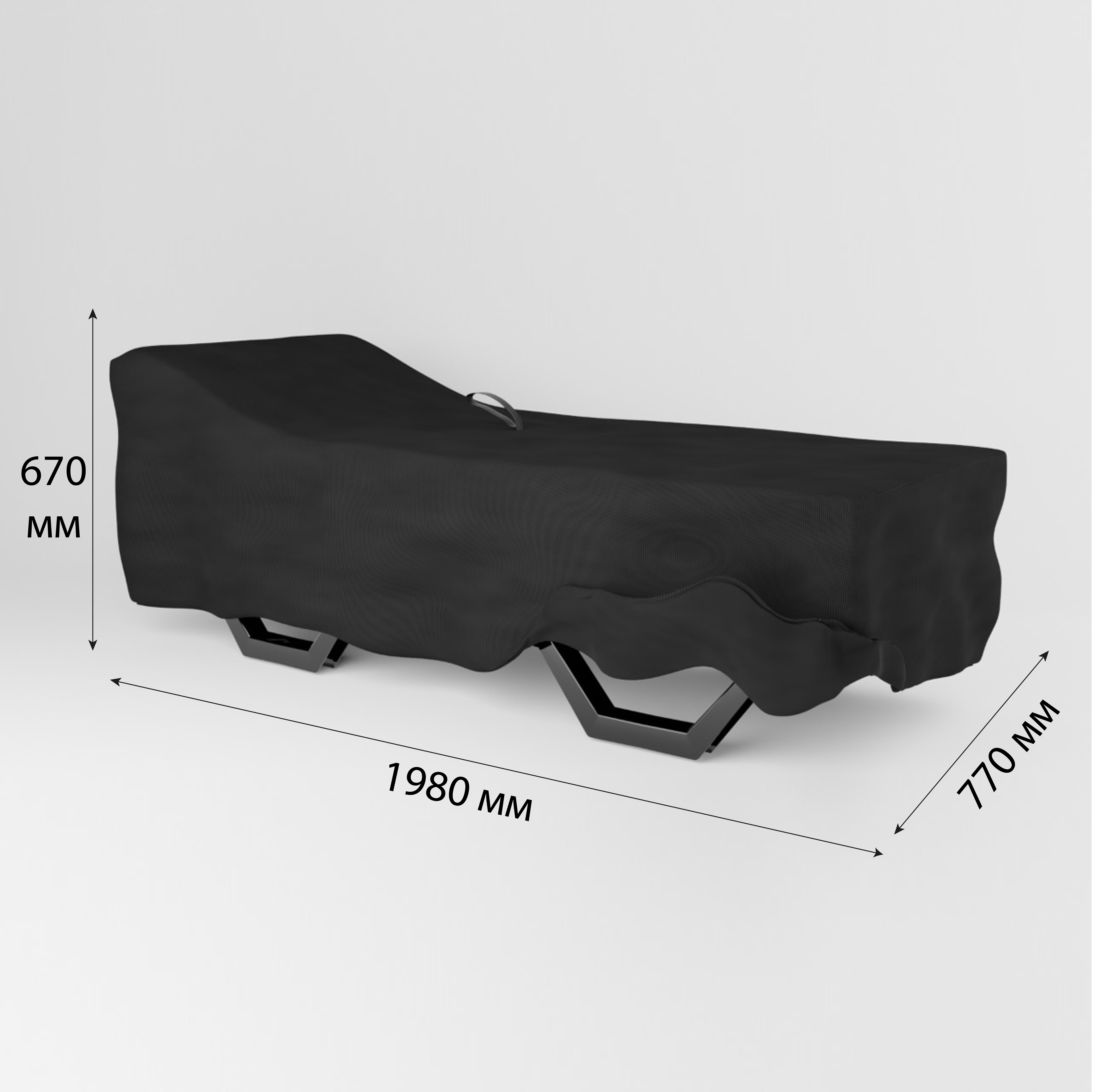Изображение товара Чехол Tplus T019713 для пластикового шезлонга 1980x770x670 мм черный