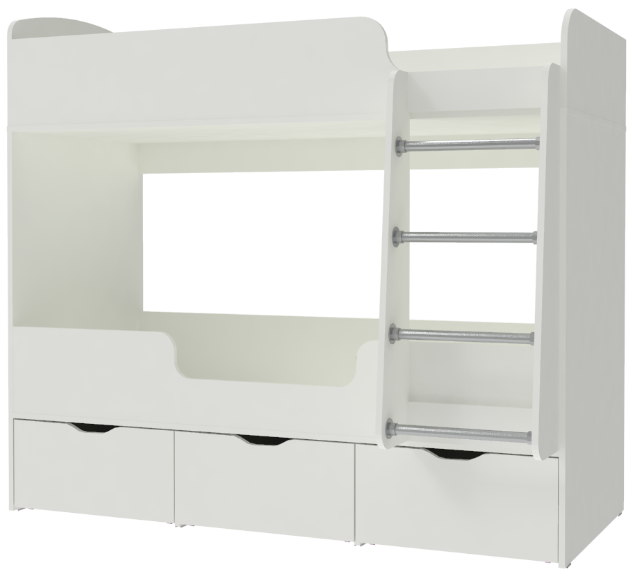 Изображение товара Детская двухъярусная кровать Кариви КИВи 163x145 см из ЛДСП с ящиками и лестницей