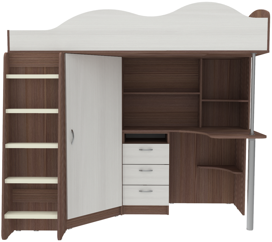 Изображение товара Кровать Кариви КИВи чердак со столом и шкафом 193x170 см