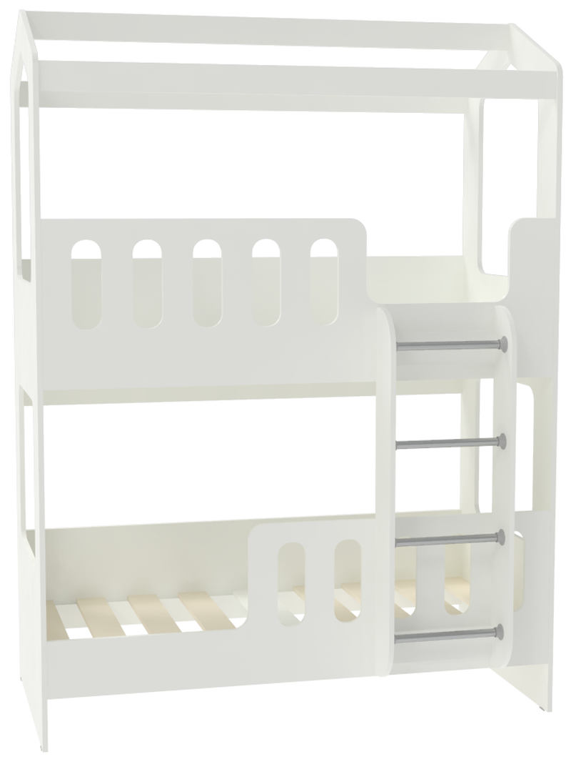 Изображение товара Двухъярусная кровать Кариви Сказочный Домик 163.2x222.6 см ЛДСП белая