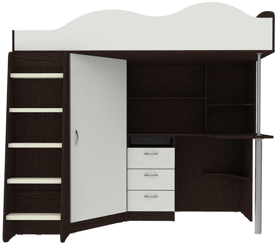 Изображение товара Кровать Кариви КИВи 193x170x88 см ЛДСП цвет венге/белый