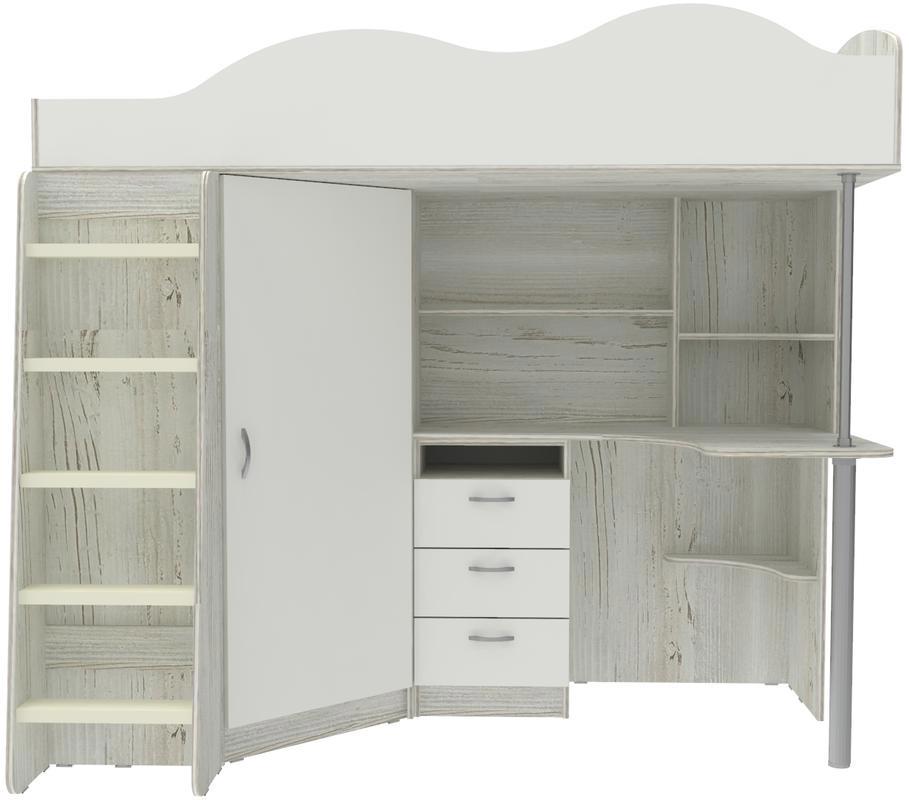Изображение товара Кровать чердак Кариви КИВи 193x170x88 см с рабочей зоной и шкафом