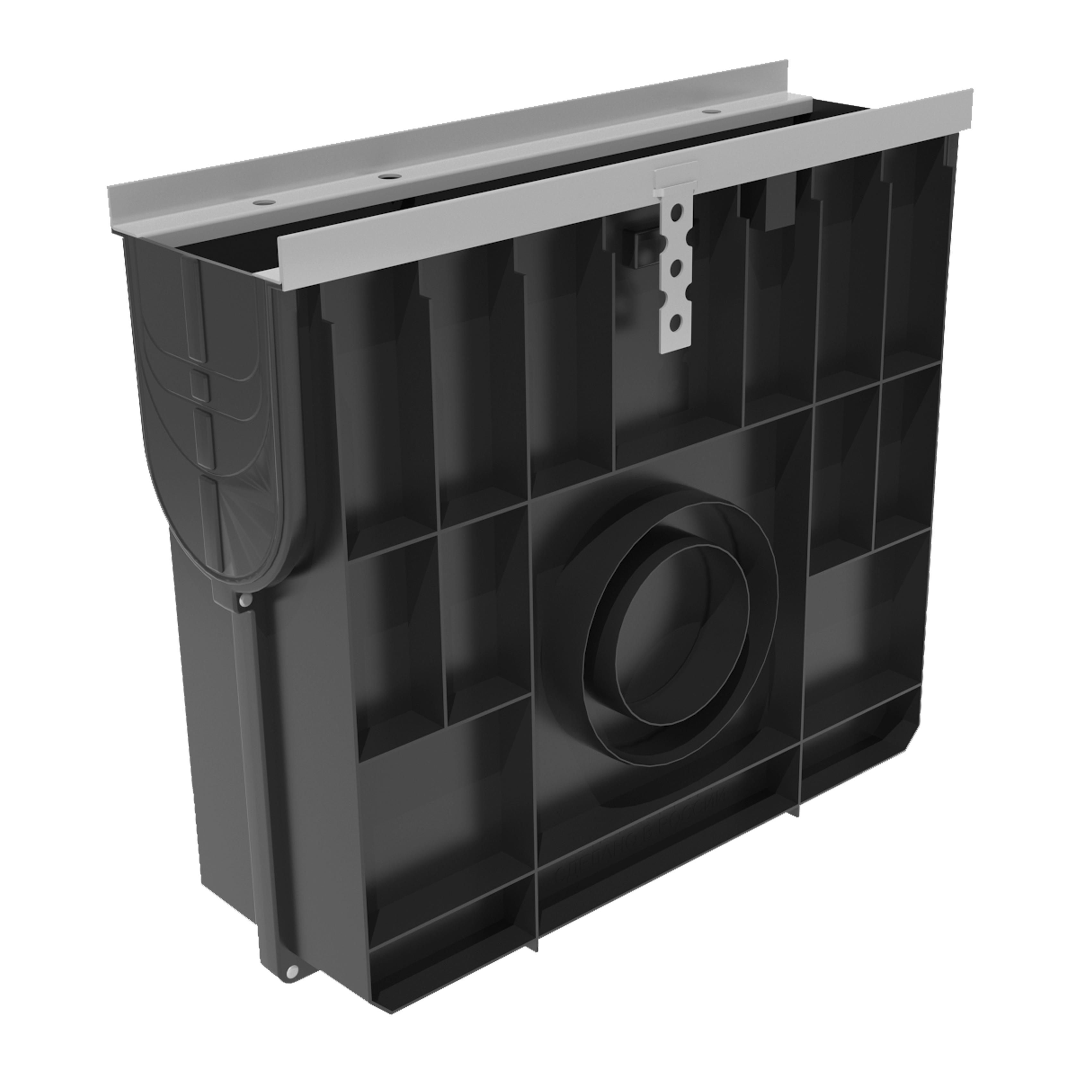 Изображение товара Пескоуловитель пластиковый Gidrolica Super 500x160x478мм черный DN100 класса E600