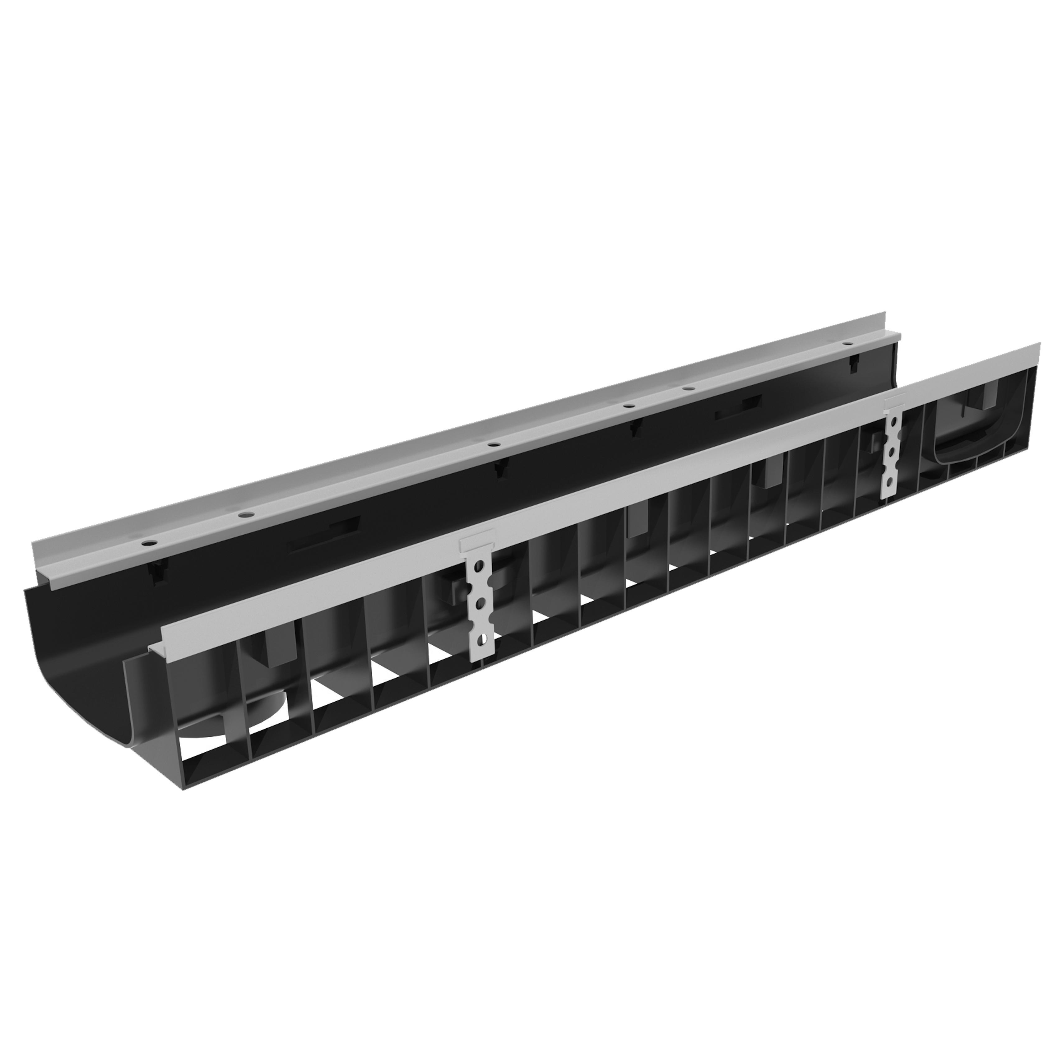Изображение товара Лоток водосточный пластиковый Gidrolica Super 1000x199x119мм черный DN150 класса E600