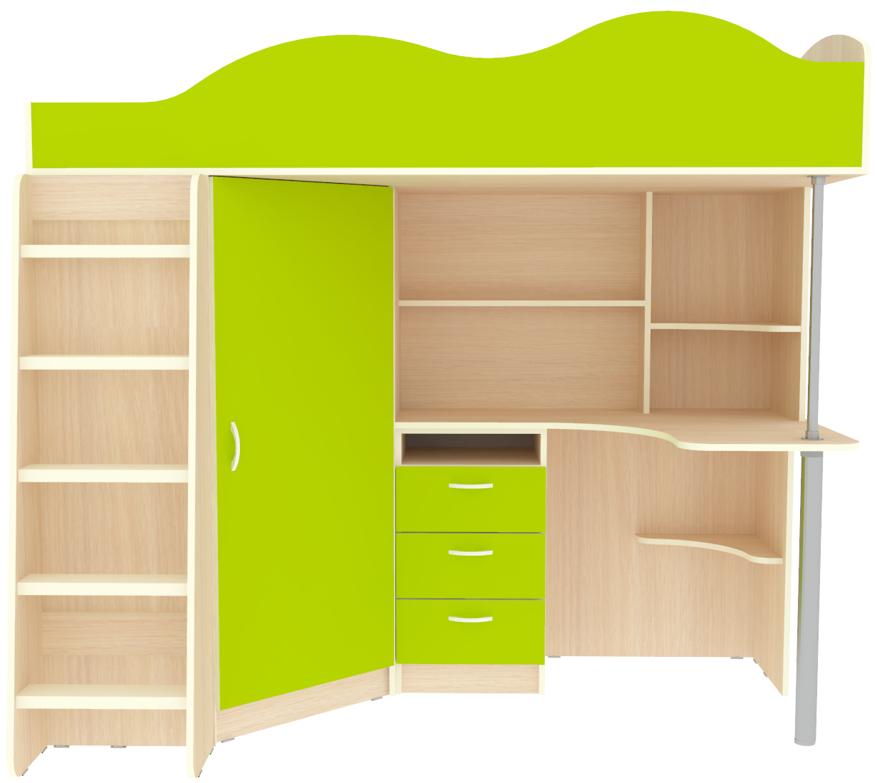 Изображение товара Кровать Кариви КИВи 193x170x88 см ЛДСП цвет лайм 00323-01-24-00