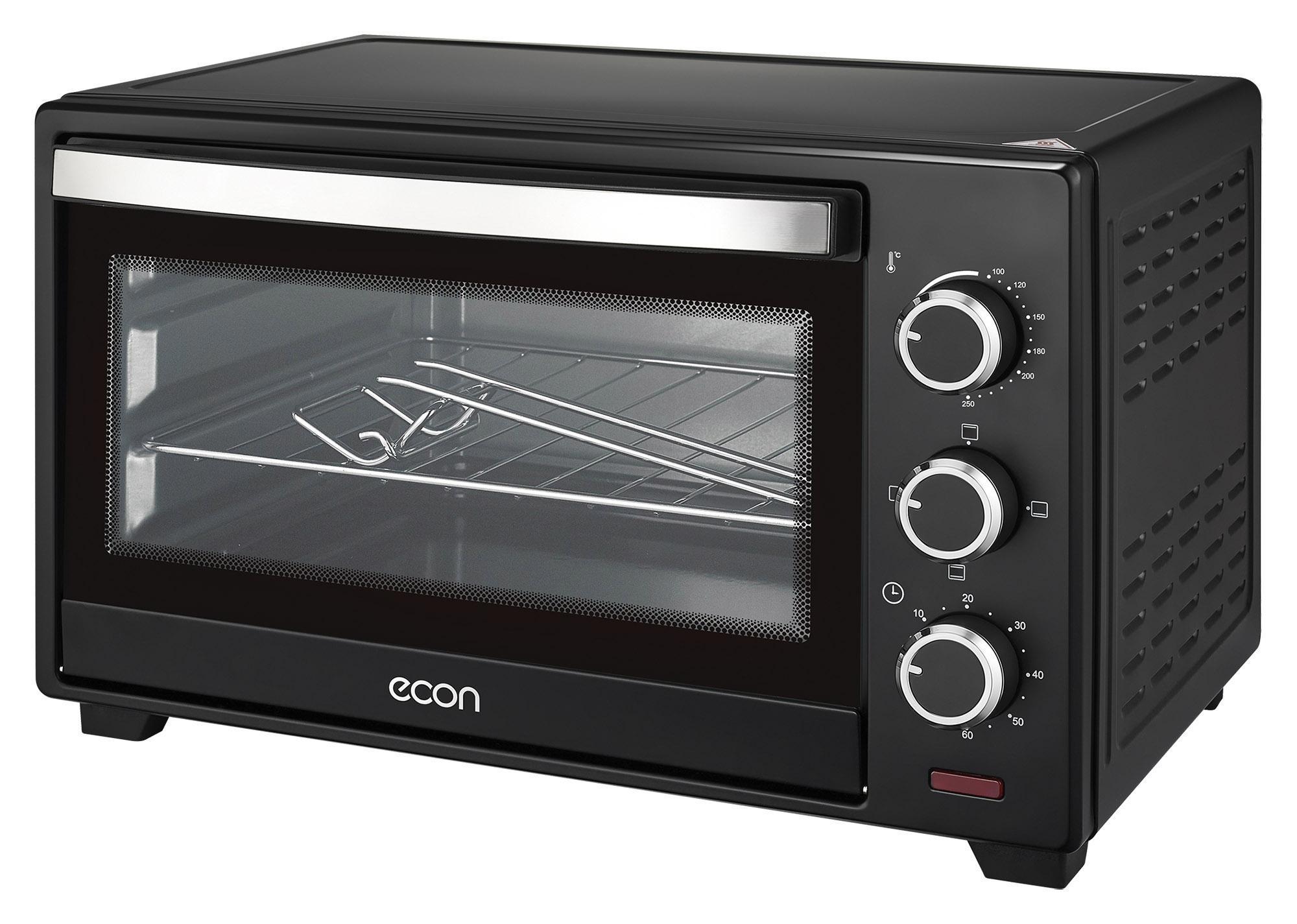 Изображение товара Электропечь ECON ECO-2002MO 20л черная компактная с таймером и регулируемой температурой
