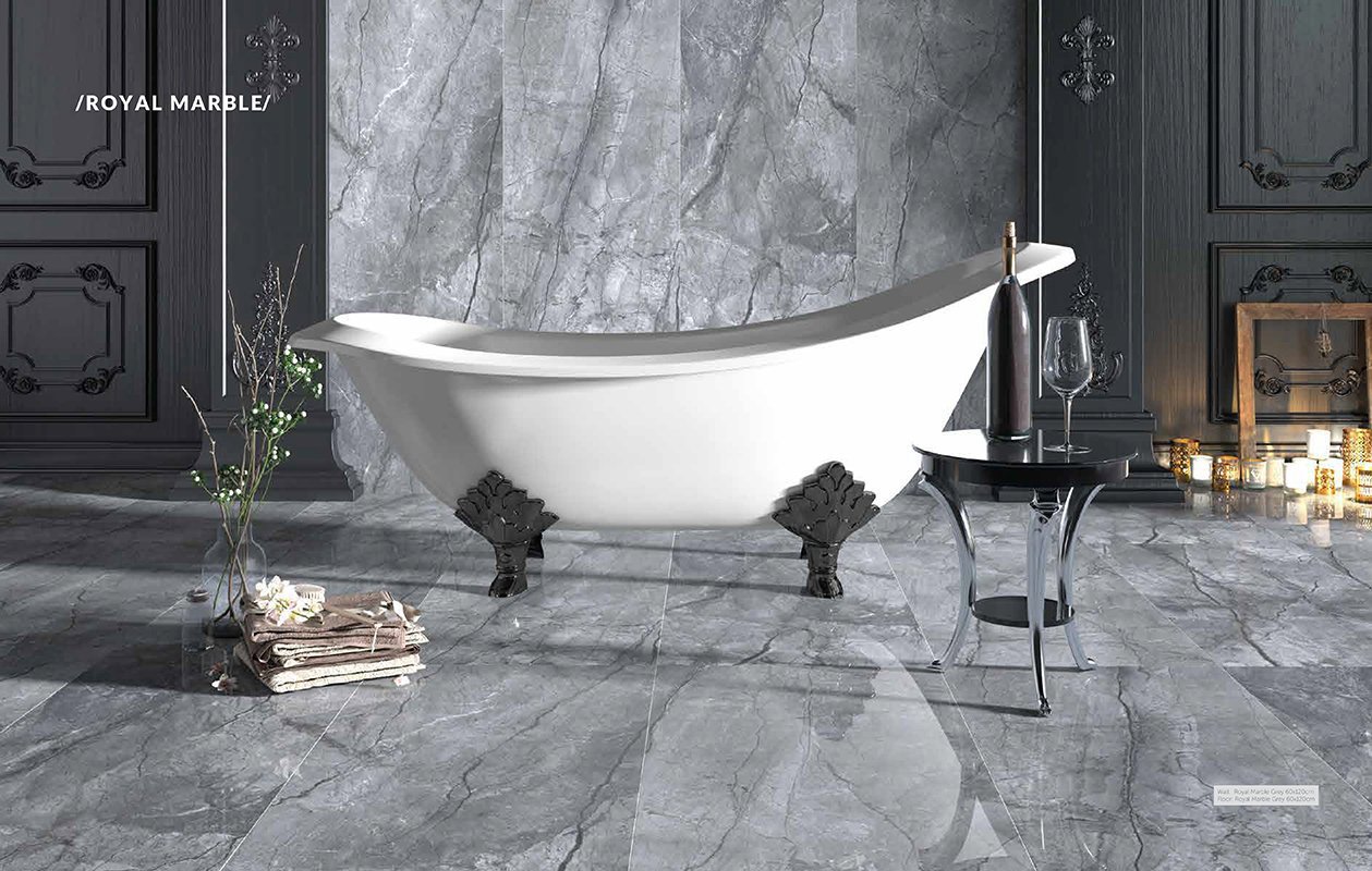 Изображение товара Керамогранит LDECOR Royal Marble Grey 60x120 см - мраморный эффект серый полированный