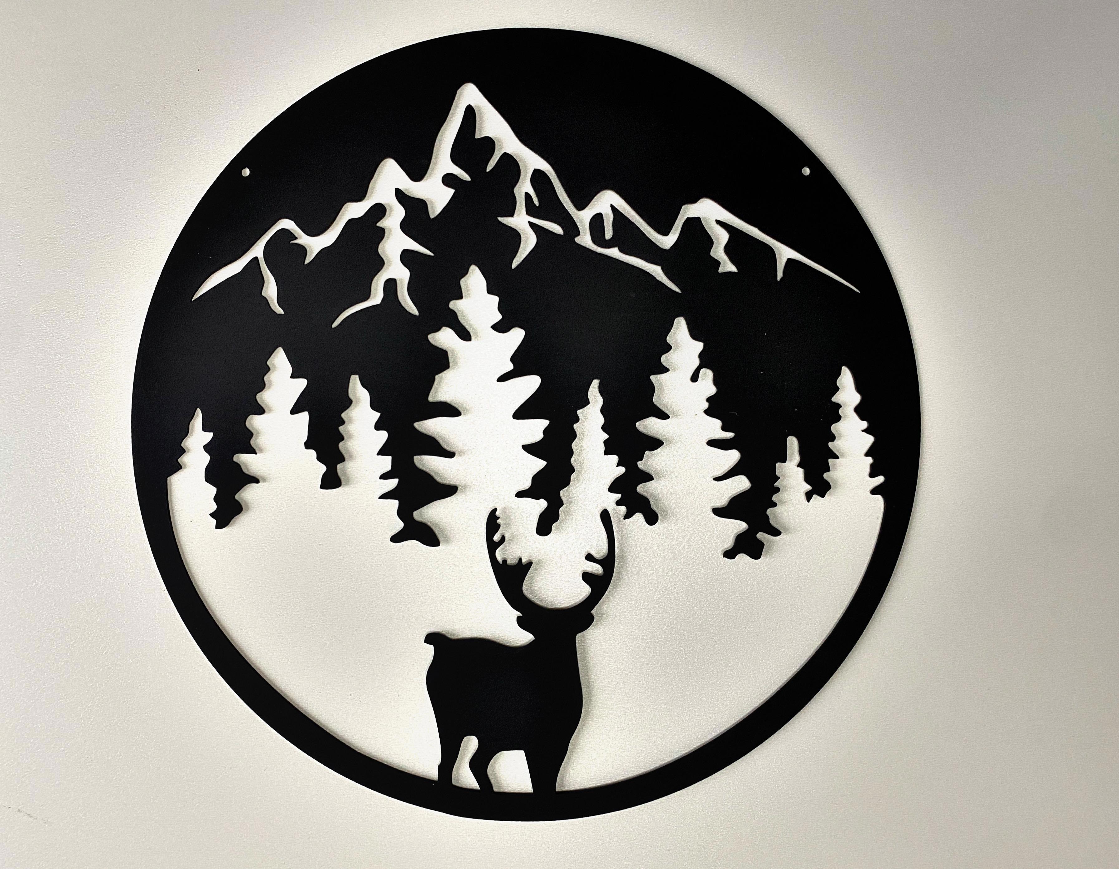 Изображение товара Night forest - настенное панно BLACKSTEELONE 40×40 см