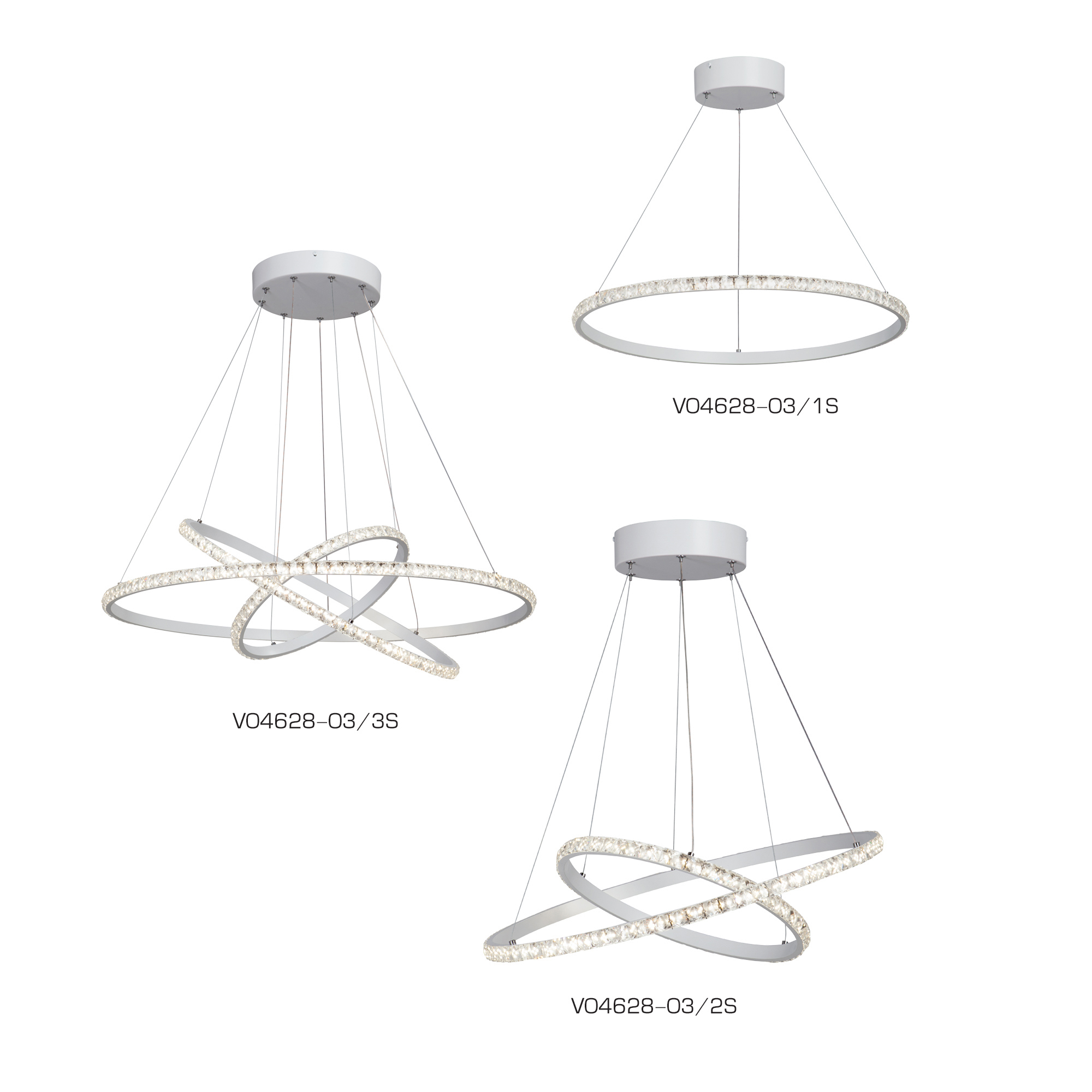 Изображение товара Подвесная светодиодная люстра VITALUCE V04628-03/2S 15 м² современный дизайн белый тепло-белый свет