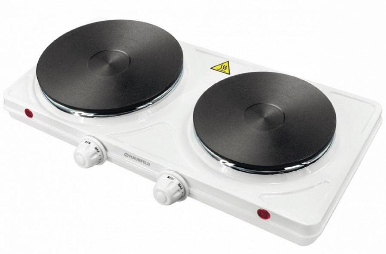 Изображение товара Электрическая настольная плита Maunfeld SEHE.232W 2 конфорки белая компактная