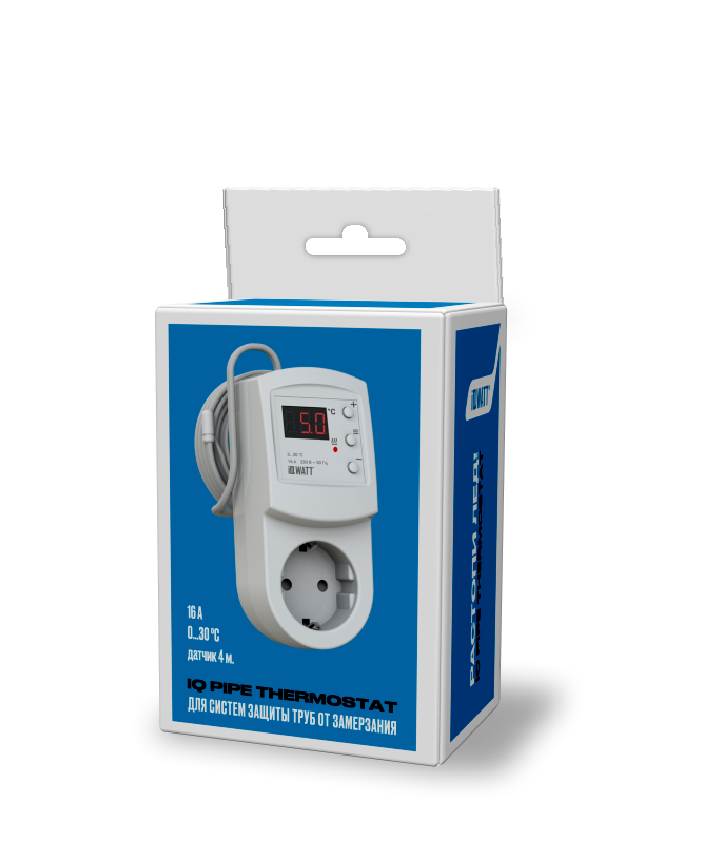 Изображение товара Терморегулятор IQ PIPE THERMOSTAT для теплого пола белый