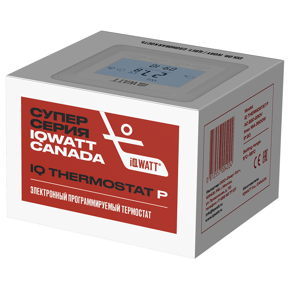 Изображение товара Терморегулятор Iqwatt P электронный программируемый для теплого пола