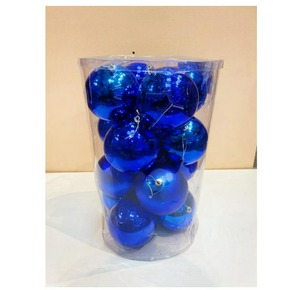 Изображение товара Набор елочных шаров China dans 100AGV16-01BLUE 10 см пластик синий 16 шт