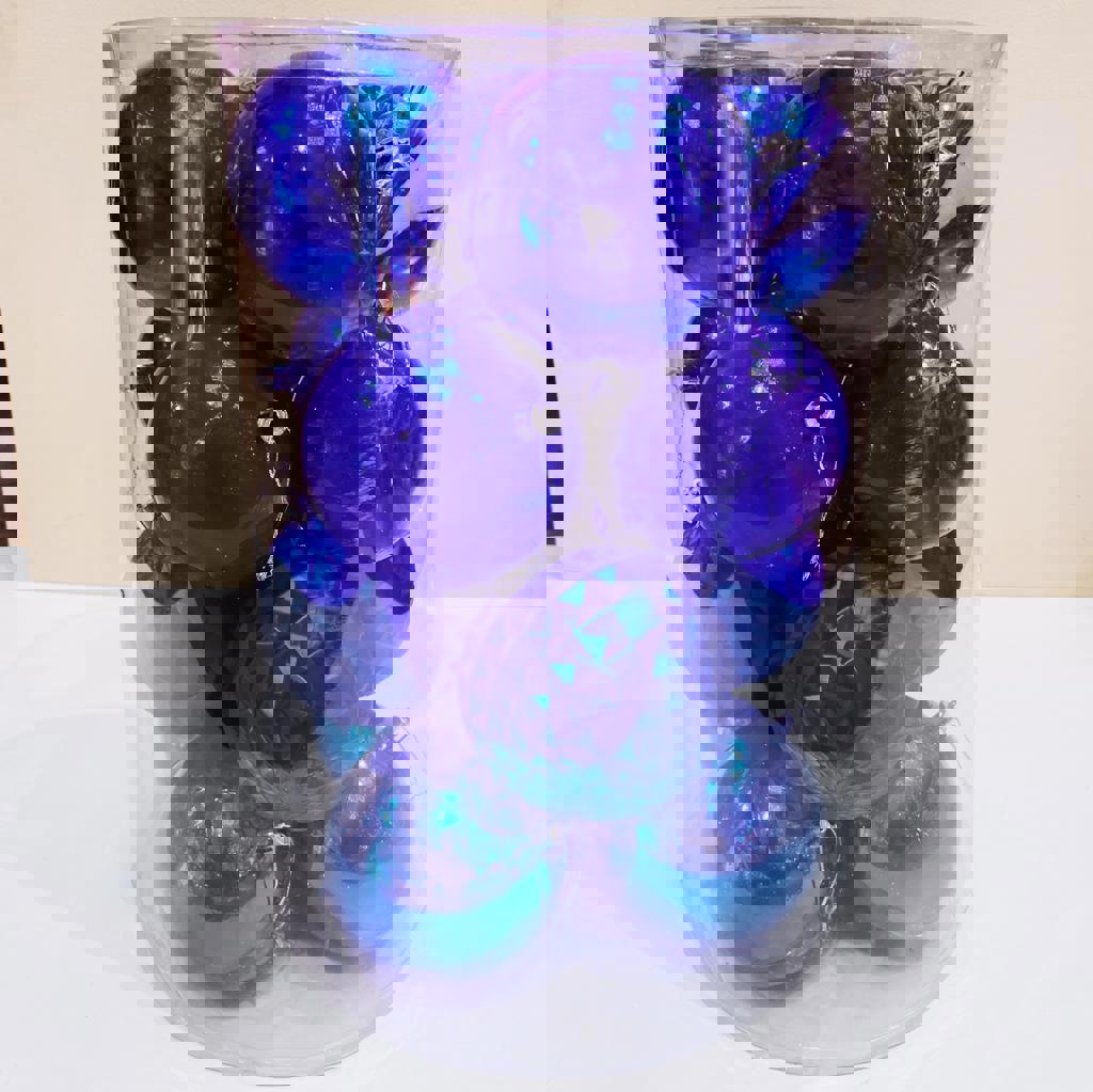 Изображение товара Набор елочных шаров China dans 100AGV16-H09BLUE 10 см пластик синий 16 шт