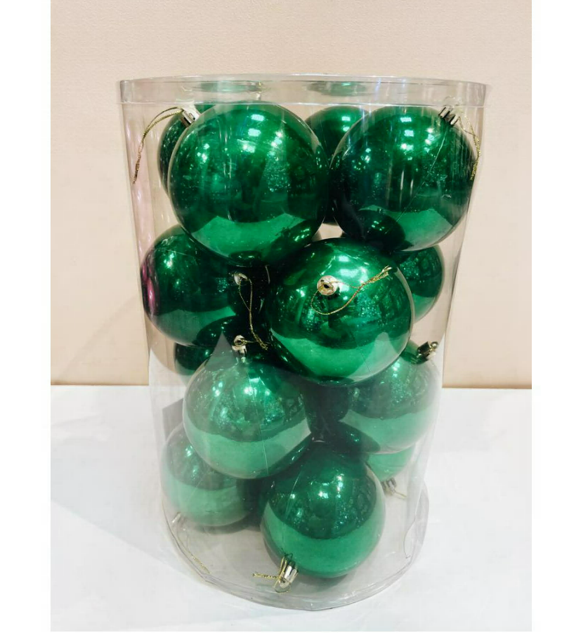 Изображение товара Набор елочных шаров China Dans 100UV16-01LIME 10 см зеленый 16 шт