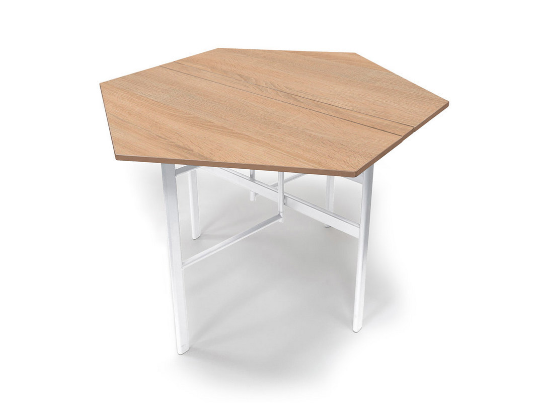 Изображение товара Кухонный стол Столмет Эрли овал 115x100 см ЛДСП цвет дуб сонома/белый