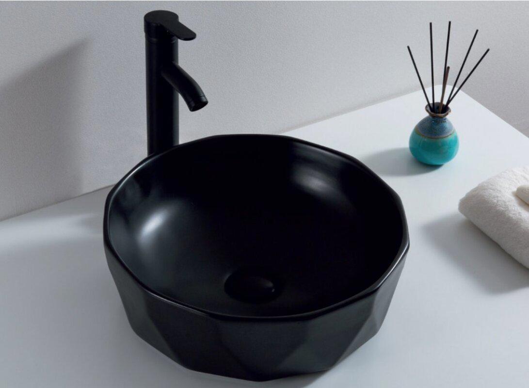 Изображение товара Раковина накладная Belbagno BB1409H301 41 см черная глянцевая керамическая