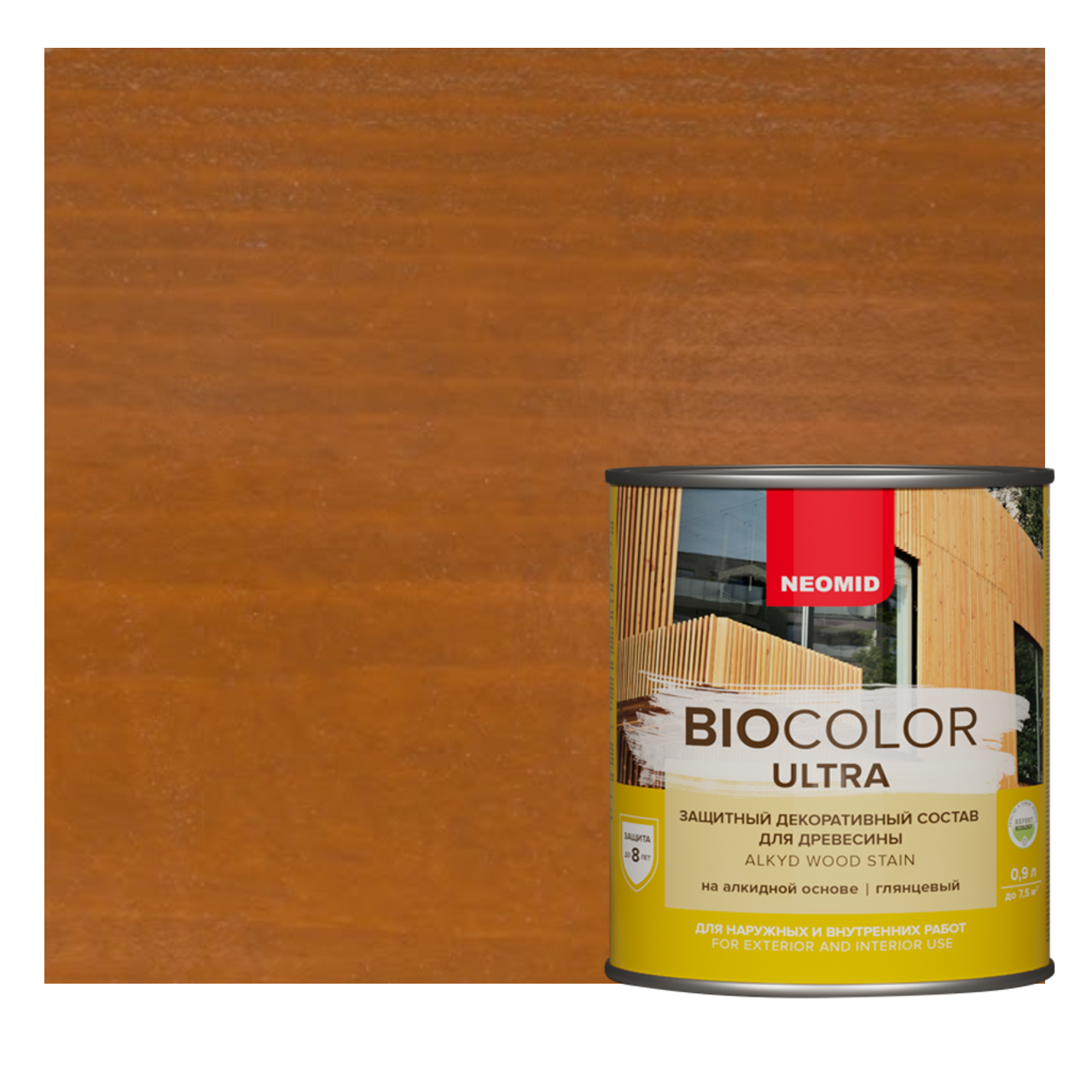 Изображение товара Защитный декоративный состав для дерева NEOMID BIO COLOR ULTRA глянцевый 0.9 л орегон