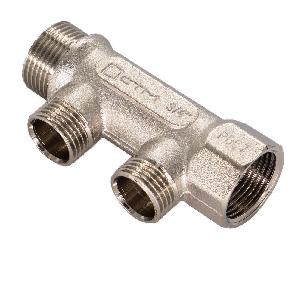 Изображение товара Коллектор распределительный Стм 2 выхода 1/2 дюйма из латуни