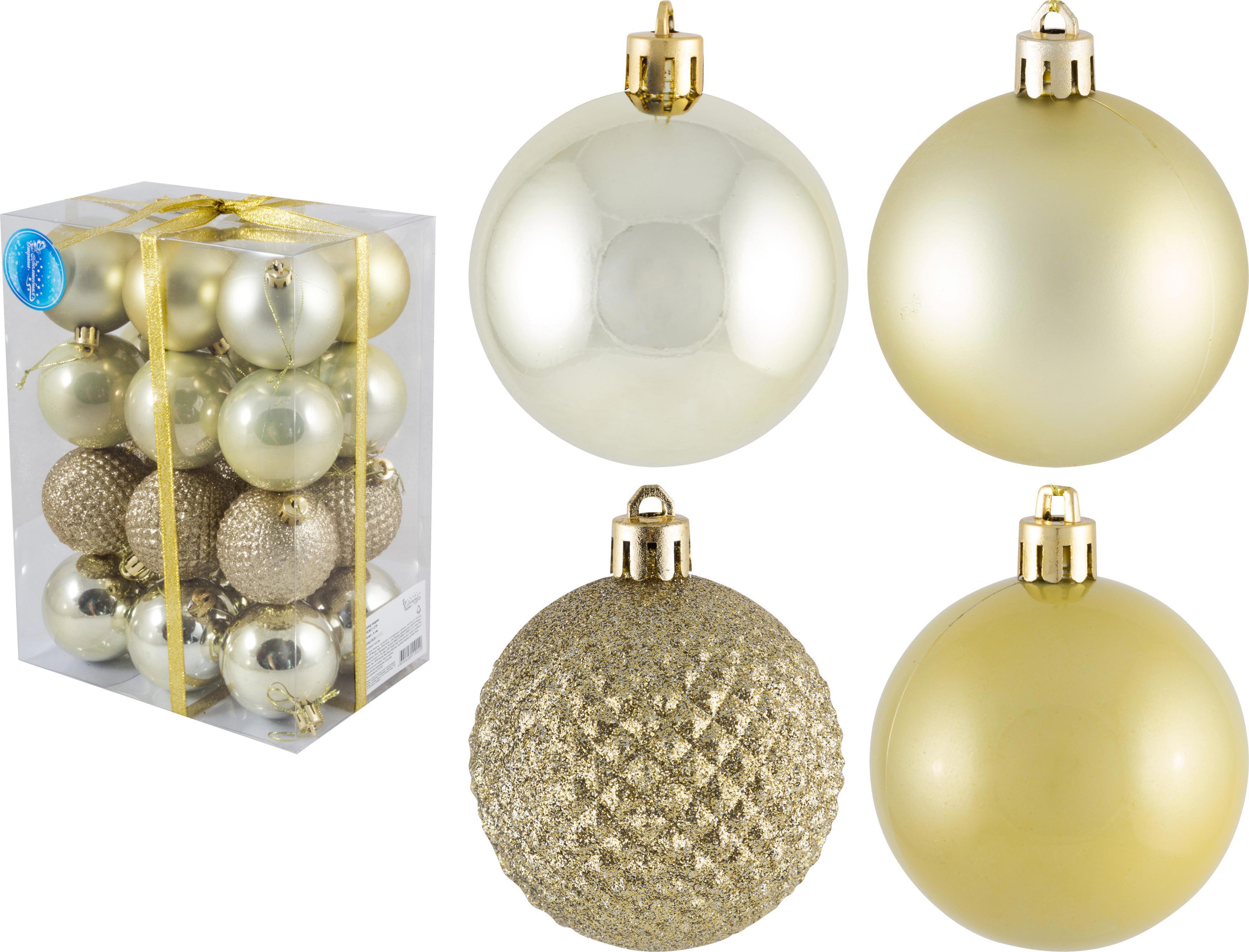 Изображение товара Набор елочных шаров Волшебная страна 24 шт, 6 см разноцветный пластиковый