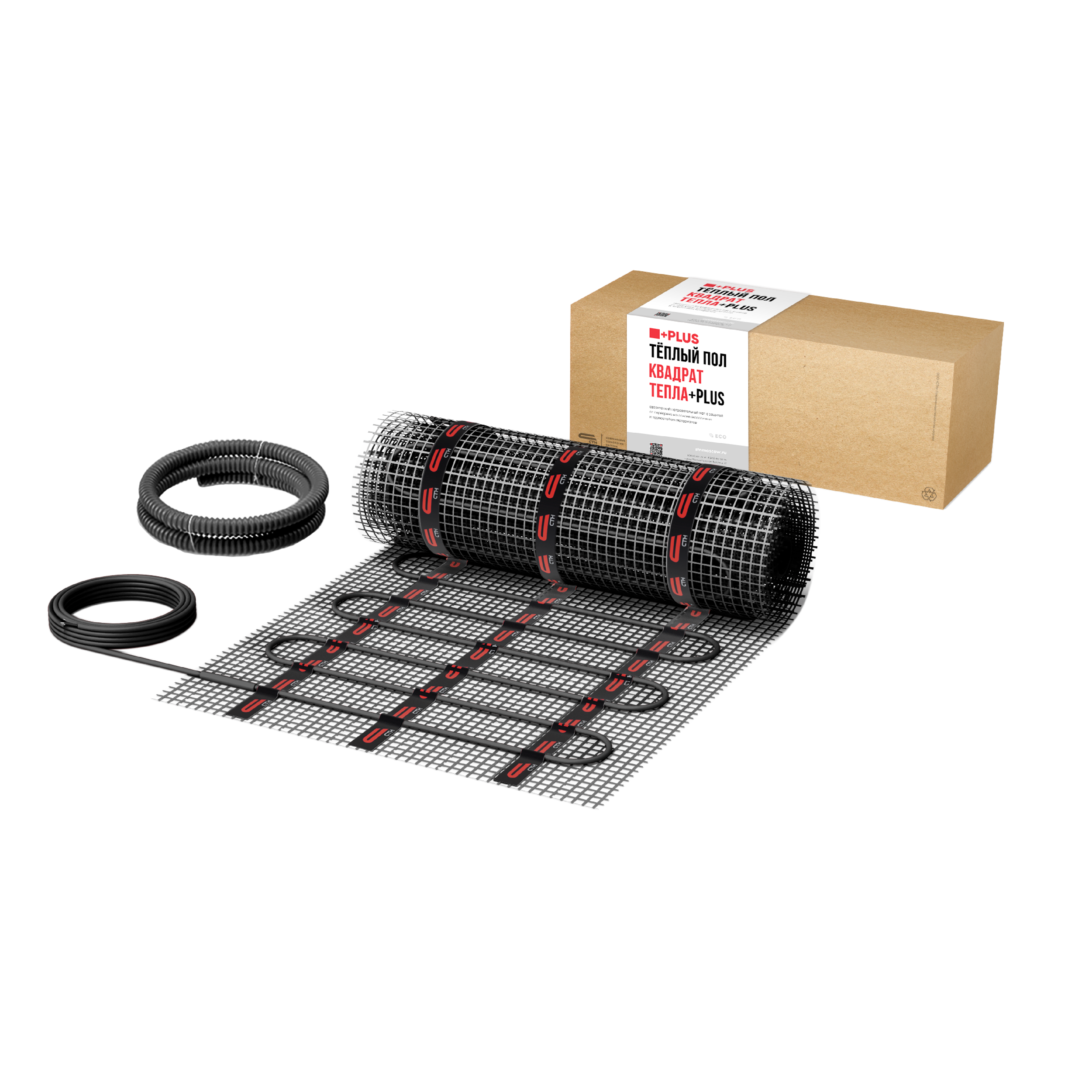 Изображение товара Нагревательный мат для теплого пола СТН Квадрат тепла 12 м² 2400 Вт