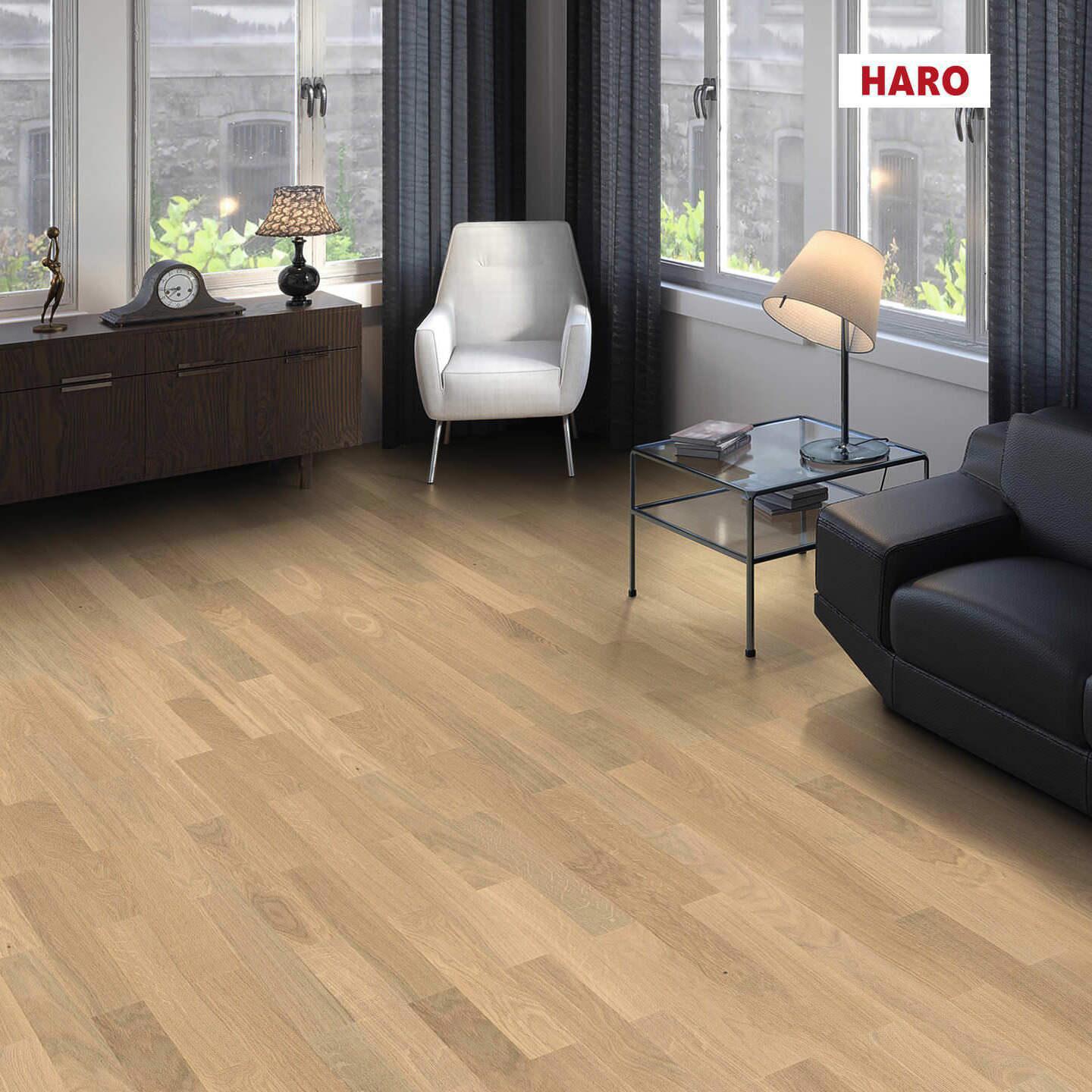 Изображение товара Паркетная доска HARO Дуб светло-белый 32 класс 10 мм с фаской