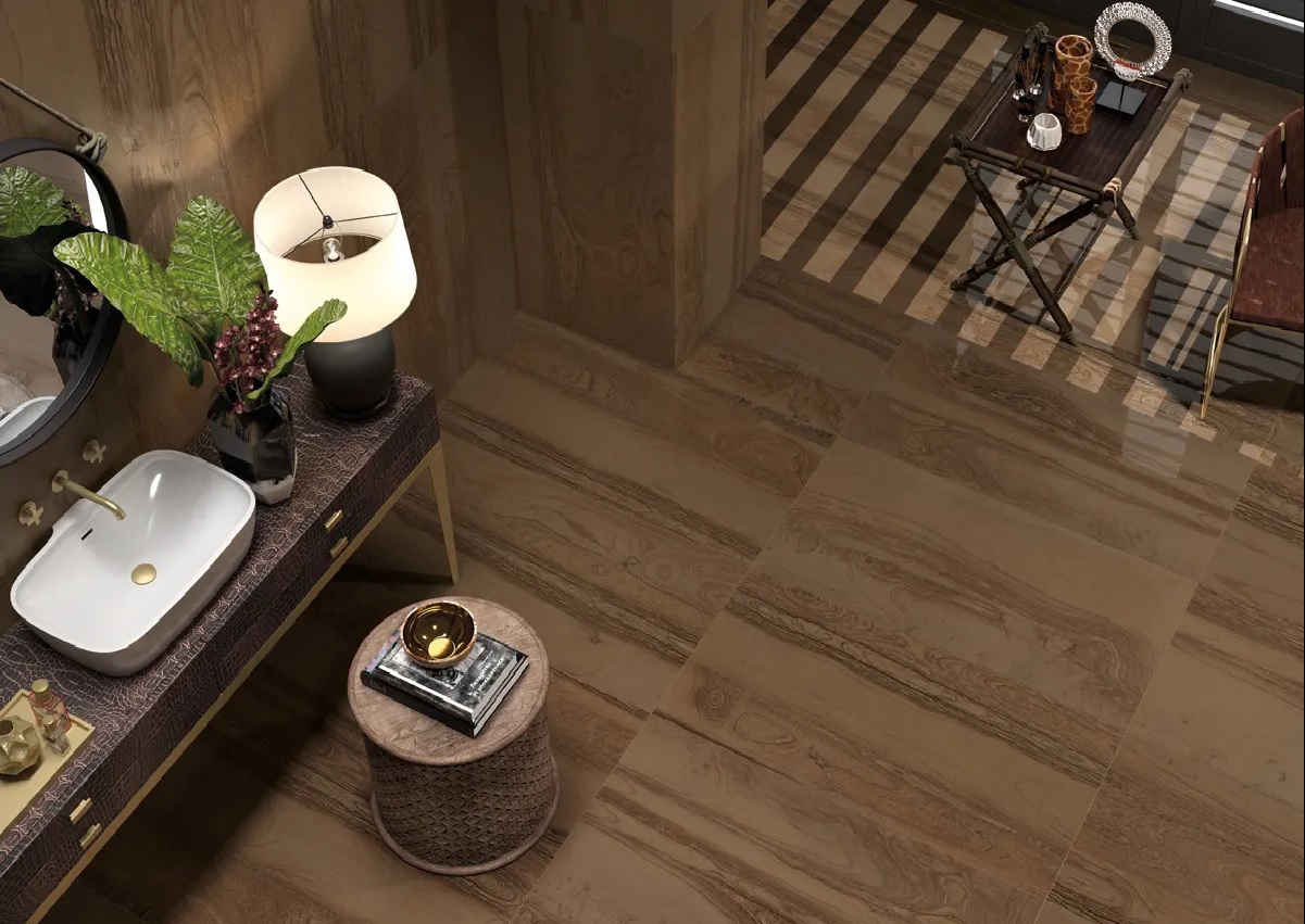 Изображение товара Керамогранит LDECOR Radika 60x120см матовый коричневый для интерьера