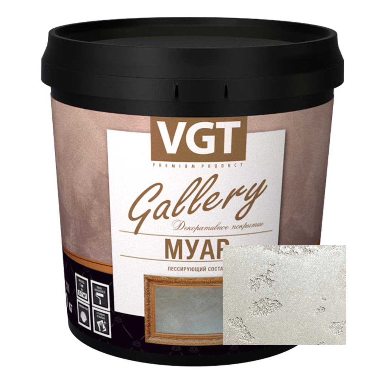Изображение товара Состав лессирующий VGT Gallery White Silver 0.9кг