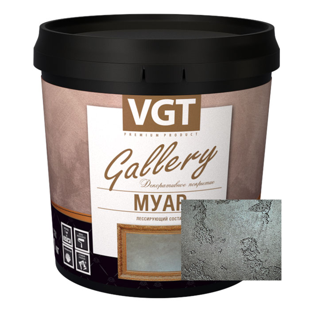 Изображение товара Состав лессирующий VGT Gallery Black Pearl 0.9кг