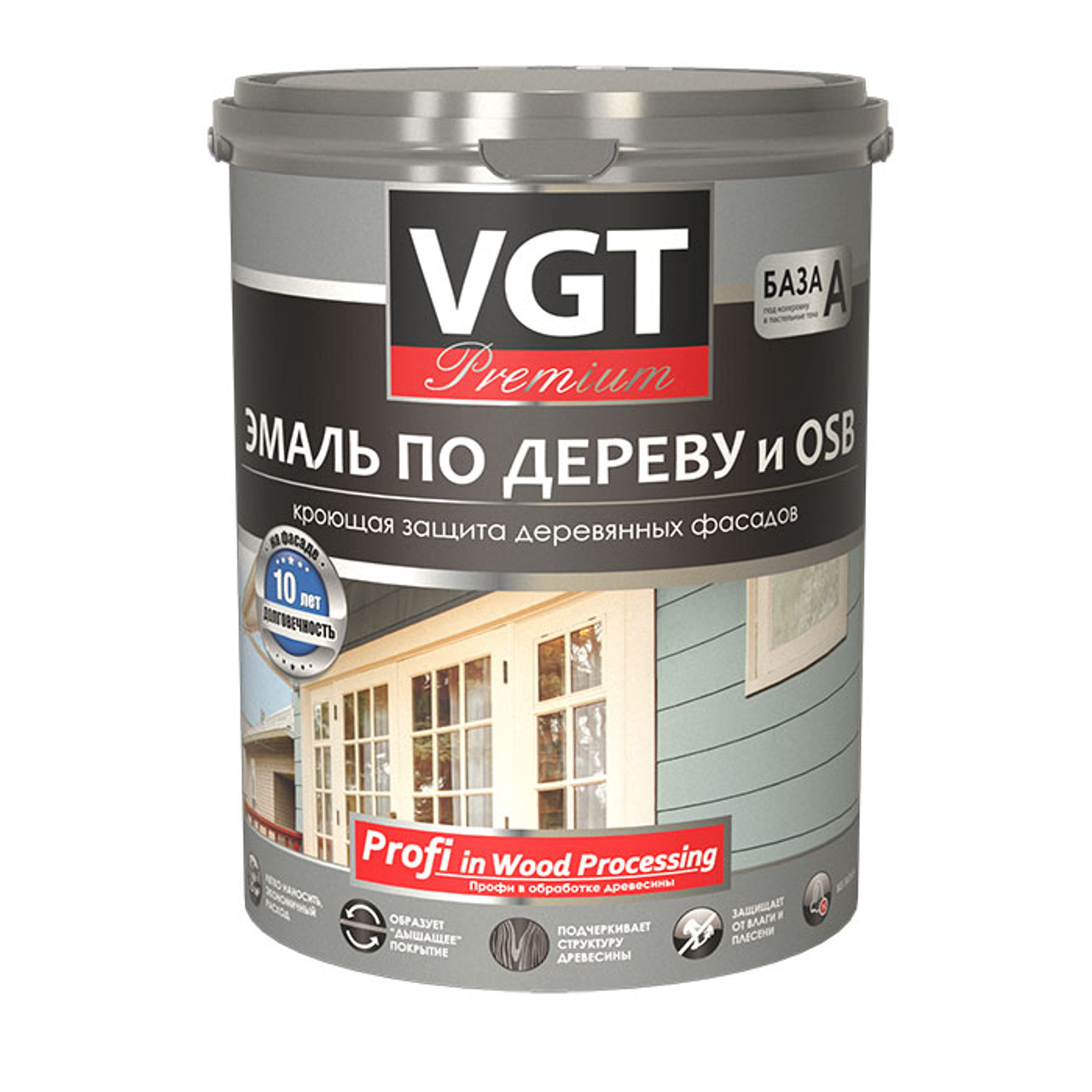 Изображение товара Эмаль по дереву и OSB VGT Профи 31421 цвет прозрачный 2.5 кг