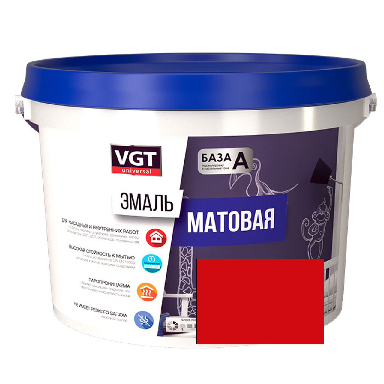 Изображение товара Фасадная краска VGT 31787 красная 1 кг для наружных и внутренних работ
