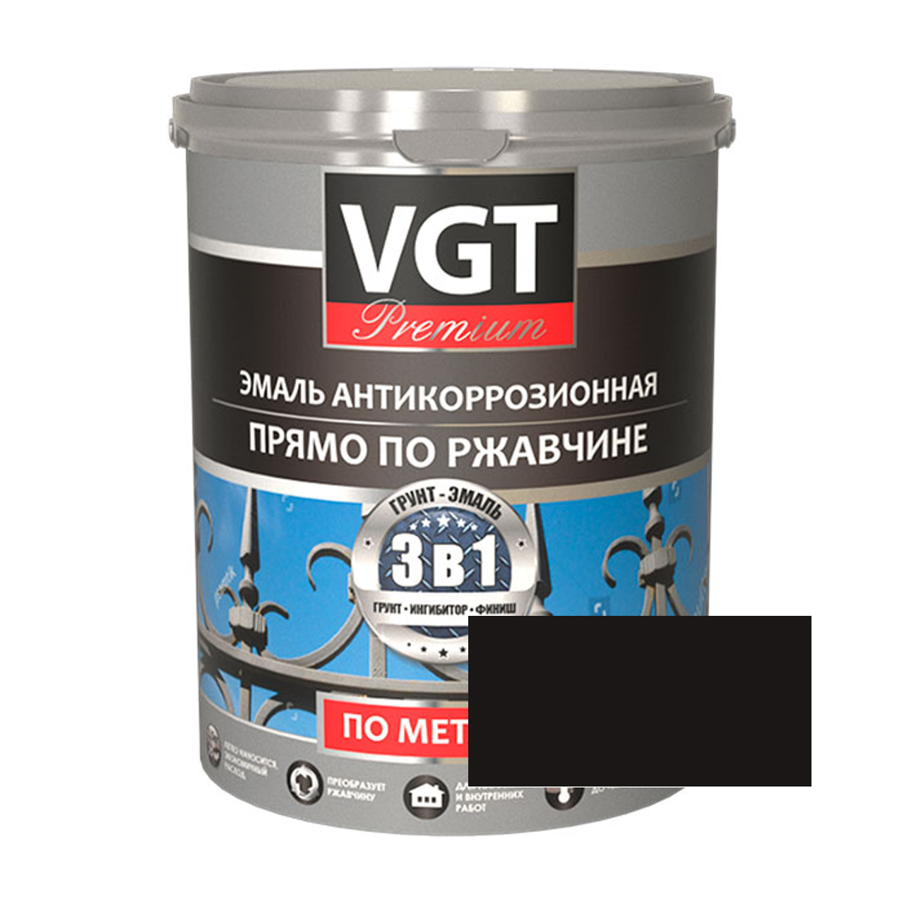 Изображение товара Эмаль VGT Профи 27505 цвет темно-коричневый 1 кг