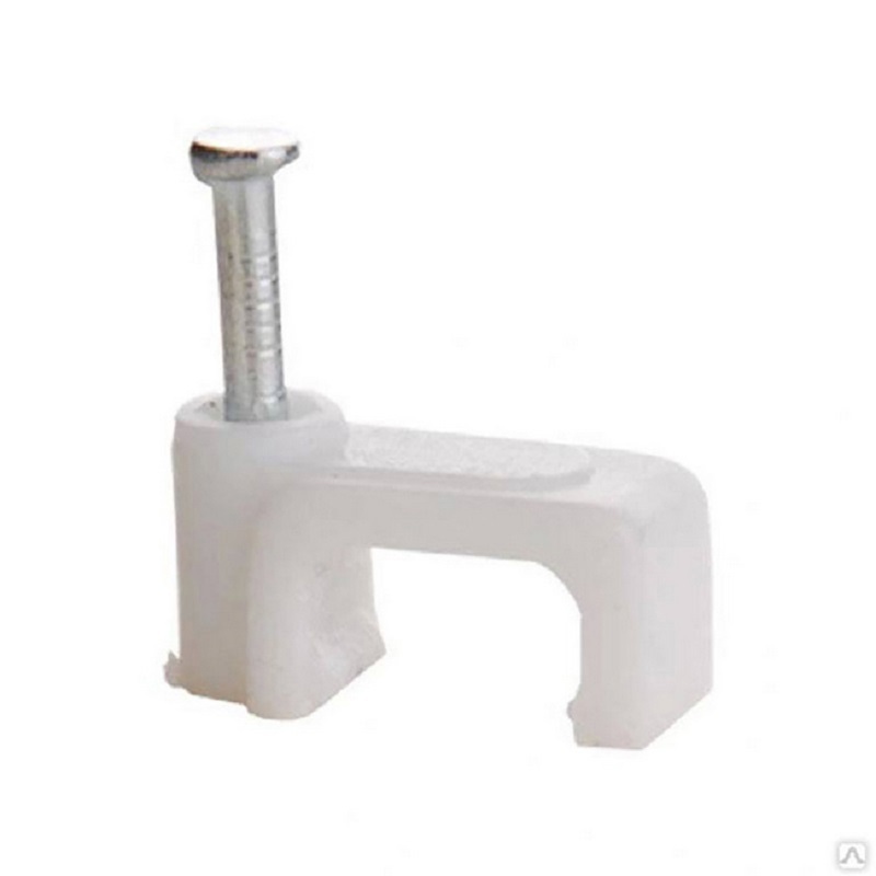 Изображение товара Скоба кабельная Duwi плоская 8x3 мм цвет белый 20 шт