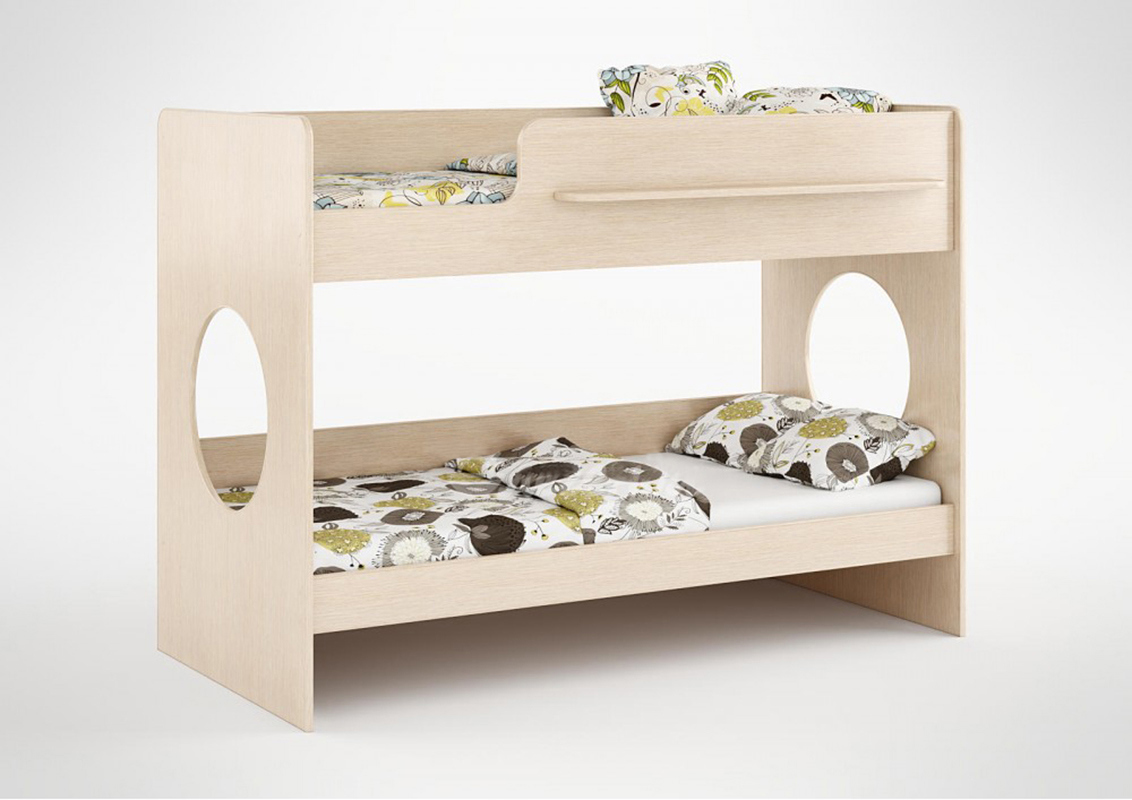 Изображение товара Детская двухъярусная кровать Кариви Сказка 185x136 см светлый дуб