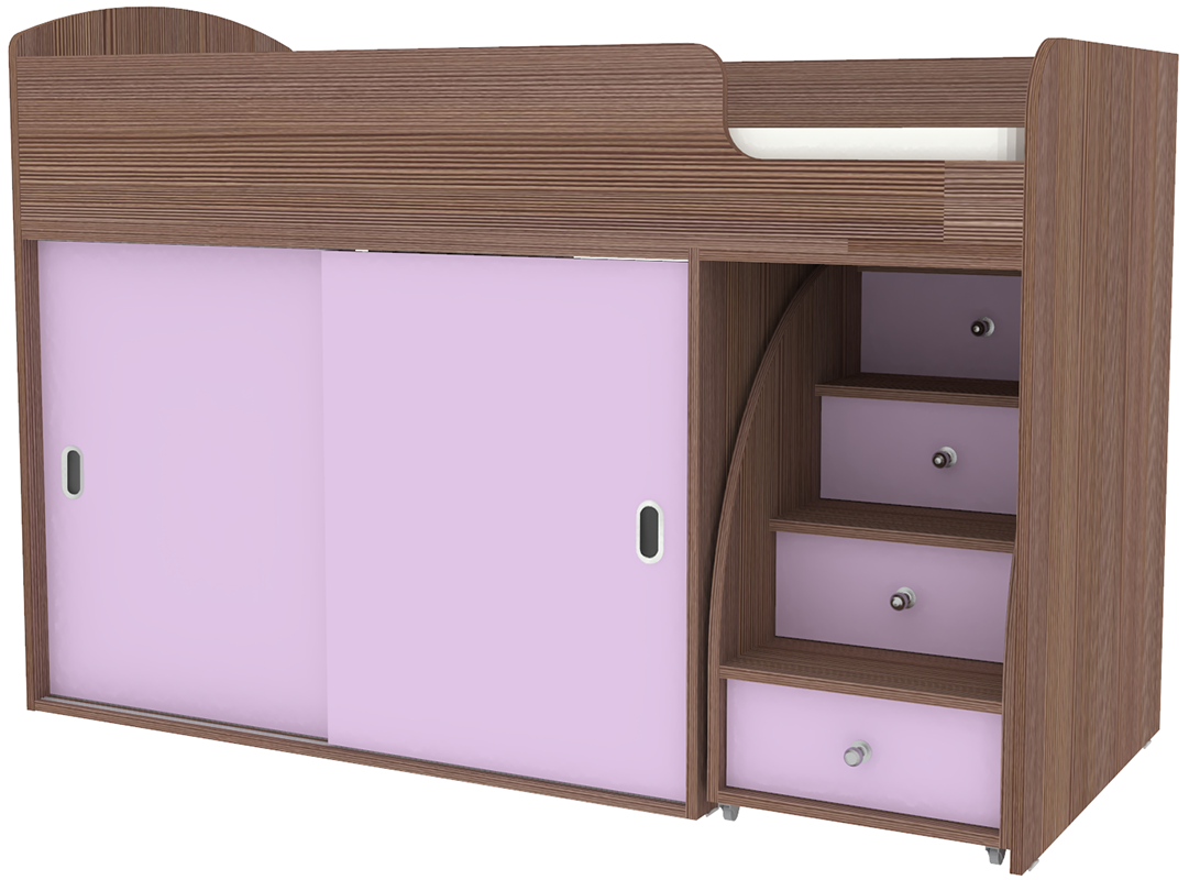 Изображение товара Кровать-чердак Кариви КИВи 164x110x74 см ЛДСП цвет бодего темный/ирис