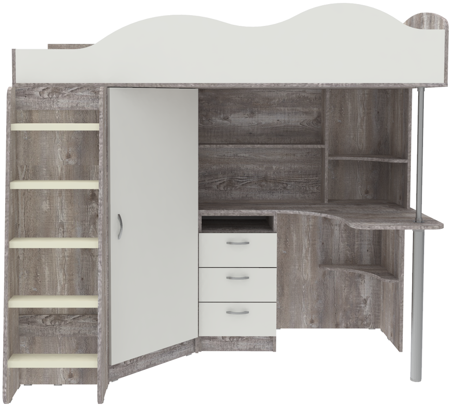 Изображение товара Кровать-чердак Кариви КИВи 193x170x88 см ЛДСП цвет белый