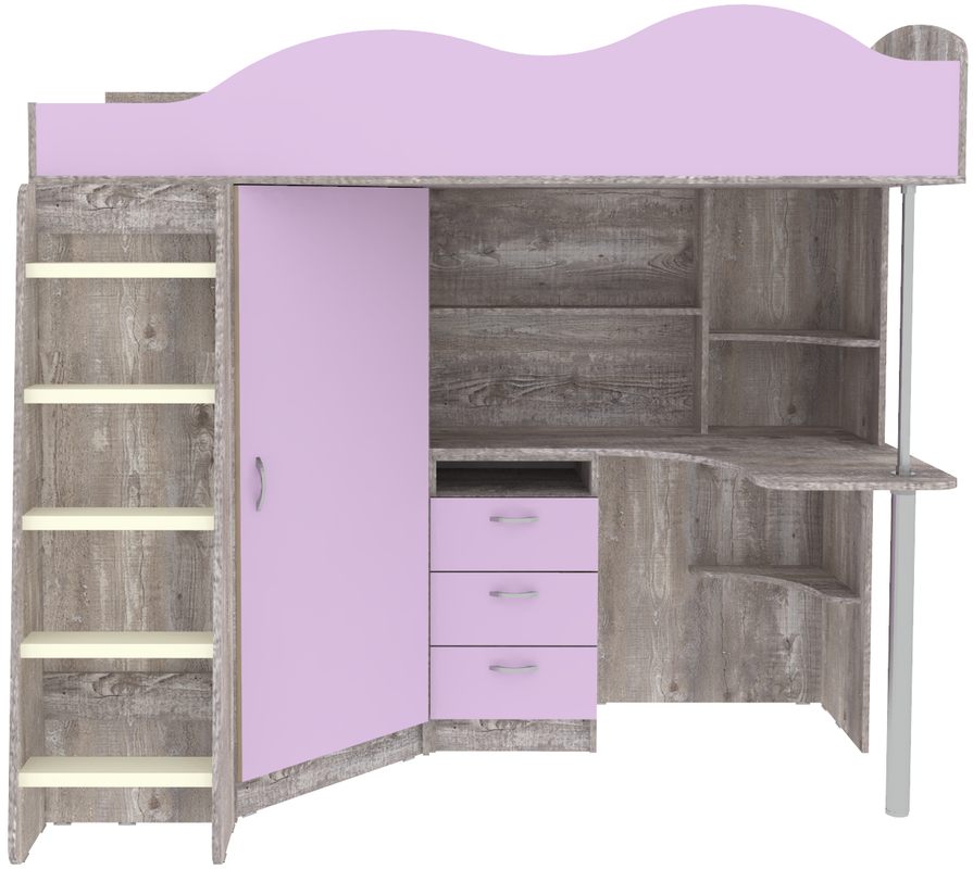 Изображение товара Кровать-чердак Кариви КИВи 193x170x88 см ЛДСП цвет бетон/ирис