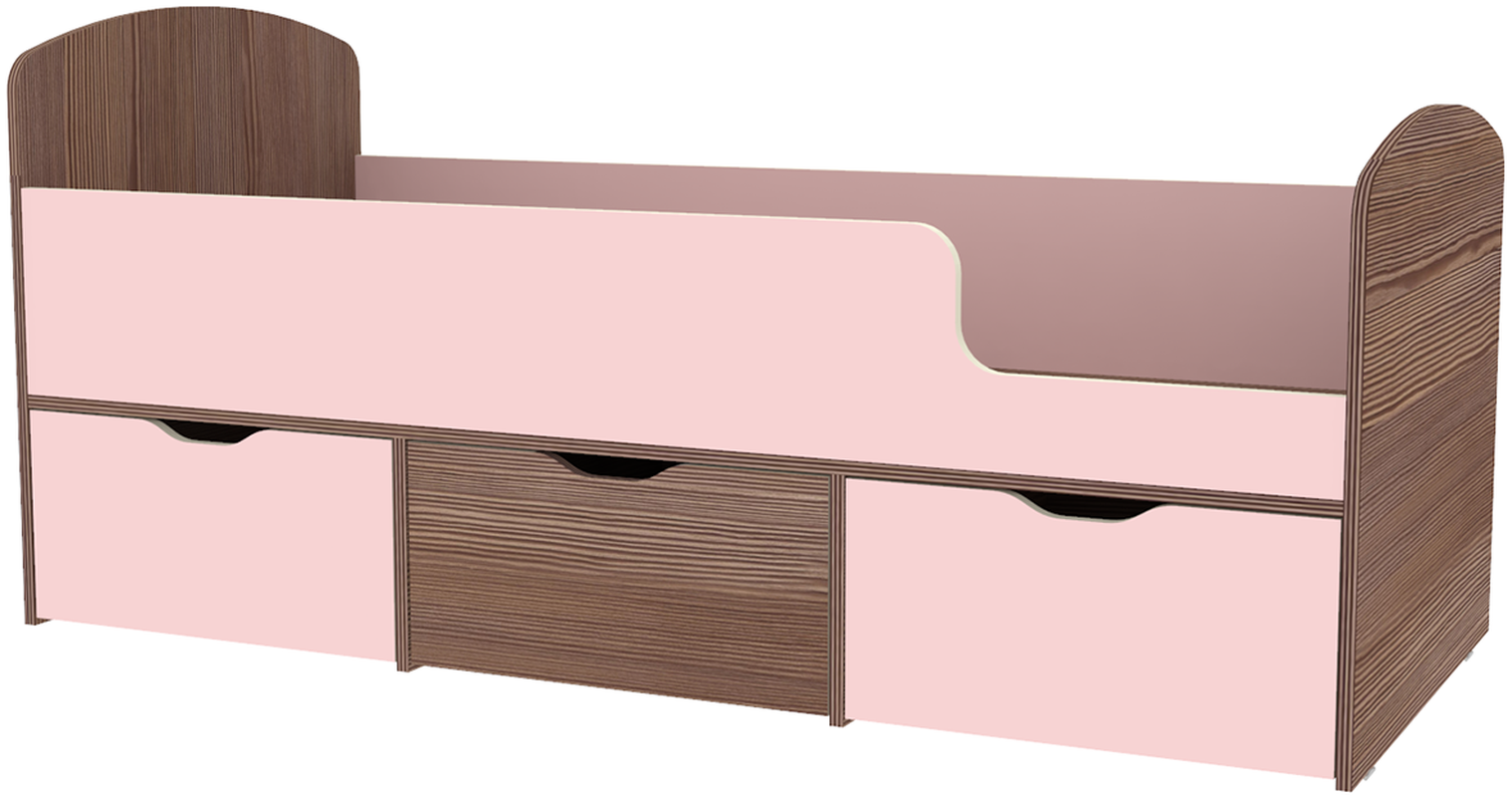 Изображение товара Кровать Кариви КИВи 163x63x73 см ЛДСП цвет бодего темный/розовый