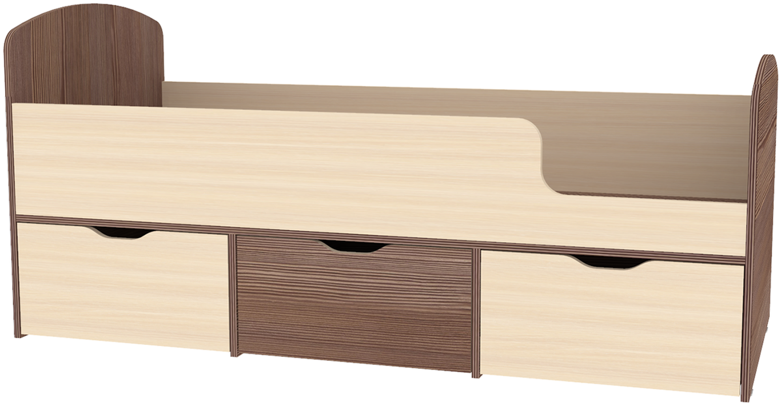 Изображение товара Кровать Кариви КИВи 163x63x73 см ЛДСП цвет бодего темный/дуб молочный