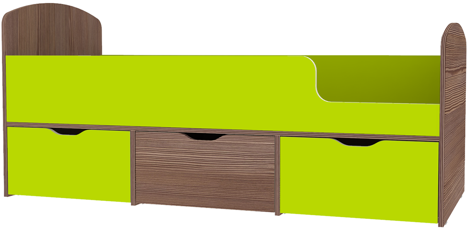 Изображение товара Кровать Кариви КИВи 163x63x73 см ЛДСП цвет бодего темный/лайм