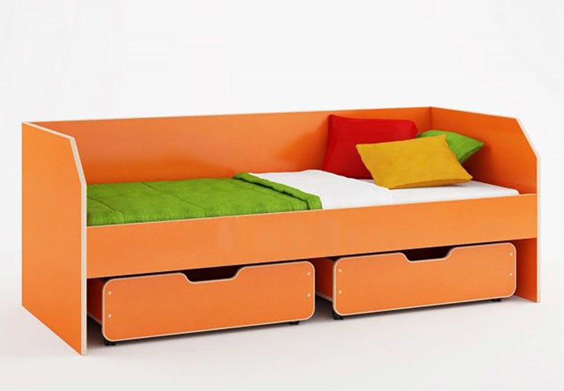 Изображение товара Детская кровать Кариви Сказка Л-13 190х80см из ЛДСП оранжевая