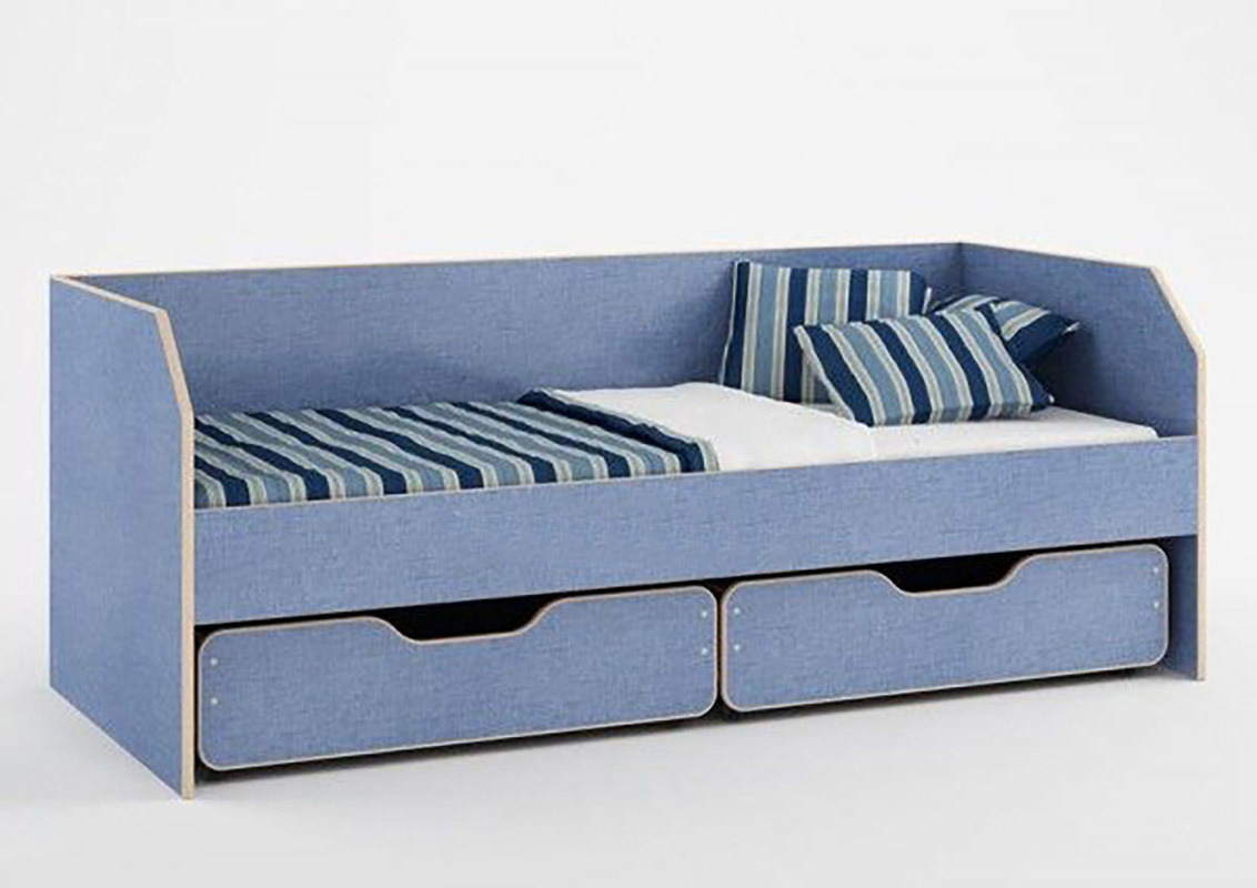 Изображение товара Детская кровать с ящиками Кариви Сказка 194x75x85 см голубая из ЛДСП