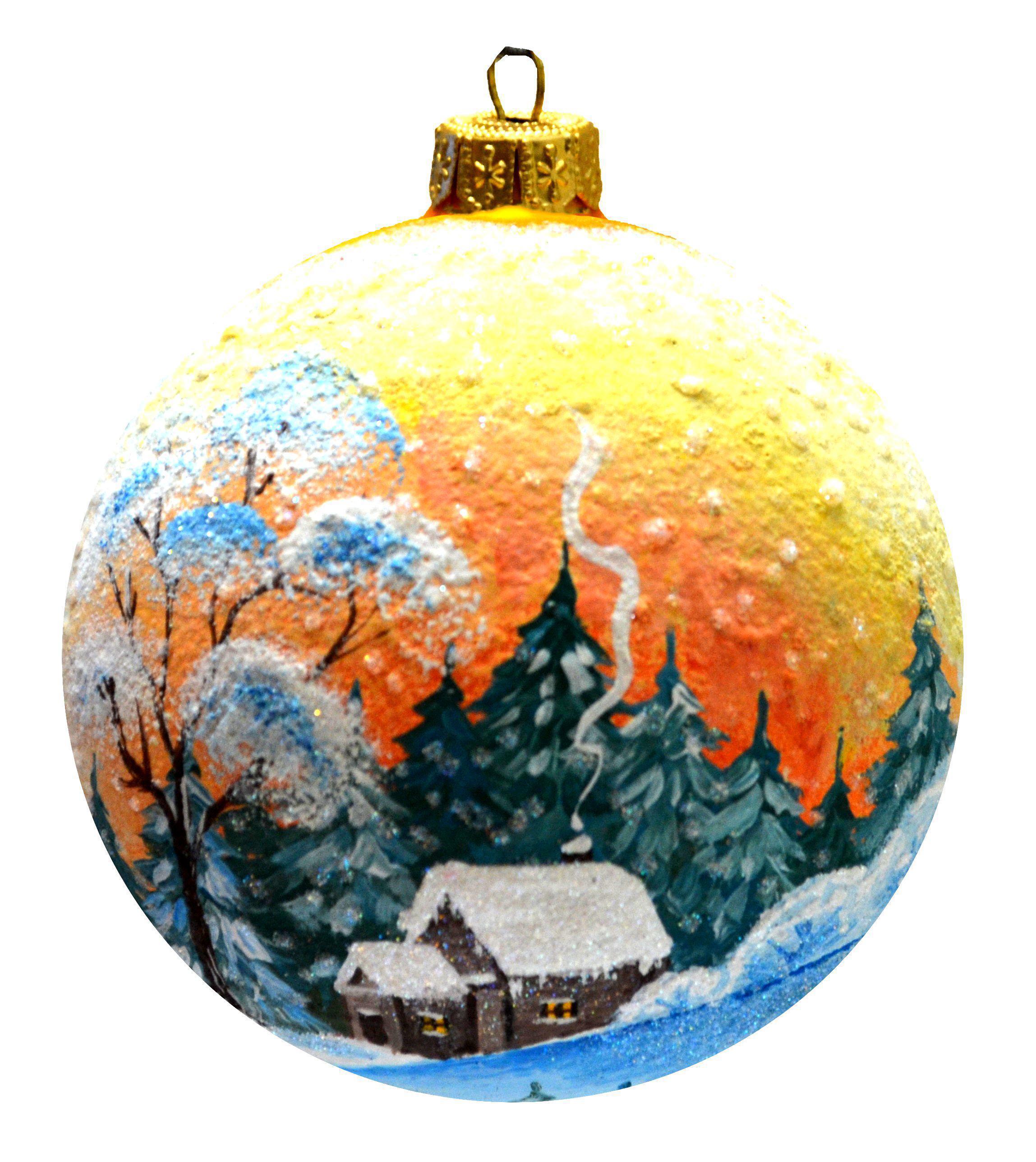 Изображение товара Елочный шар Коломеев КУ-100-204131 Розовый закат 10 см стекло разноцветный