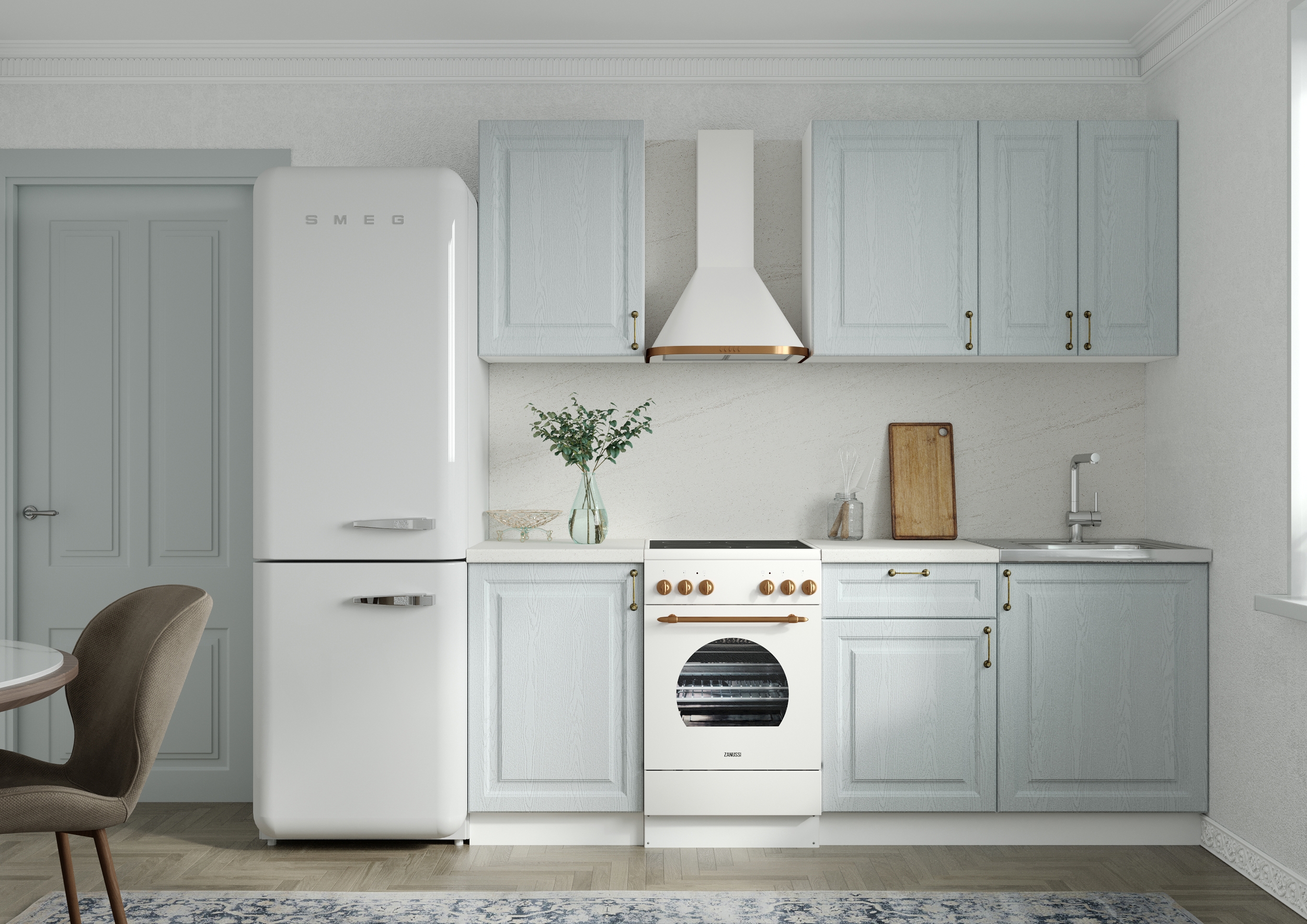 Изображение товара Кухонный гарнитур Сурская мебель Ницца 012 160x214x47.8 см МДФ цвет серый