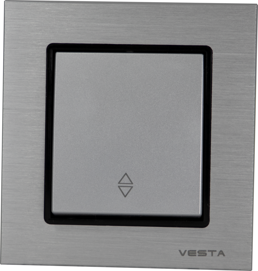 Изображение товара Выключатель встраиваемый Vesta-electric Exclusive Silver Metallic FVK050309SER 1 клавиша цвет серебристый
