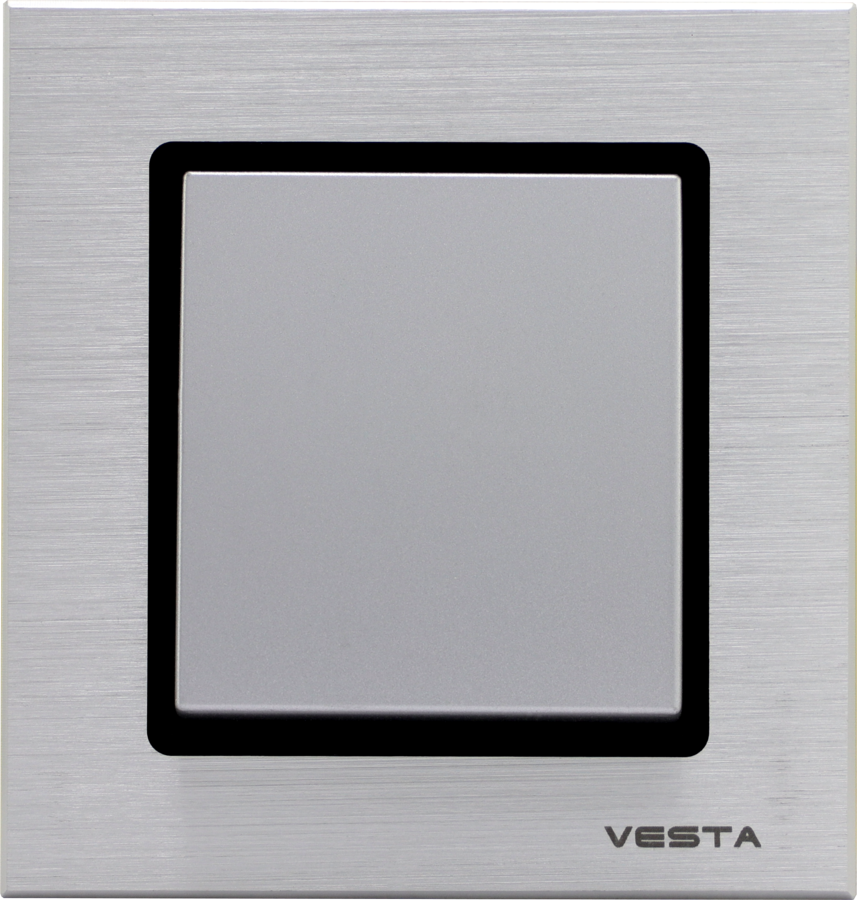 Изображение товара Выключатель встраиваемый Vesta-electric Exclusive Silver Metallic FVK050201SER 1 клавиша цвет серебристый