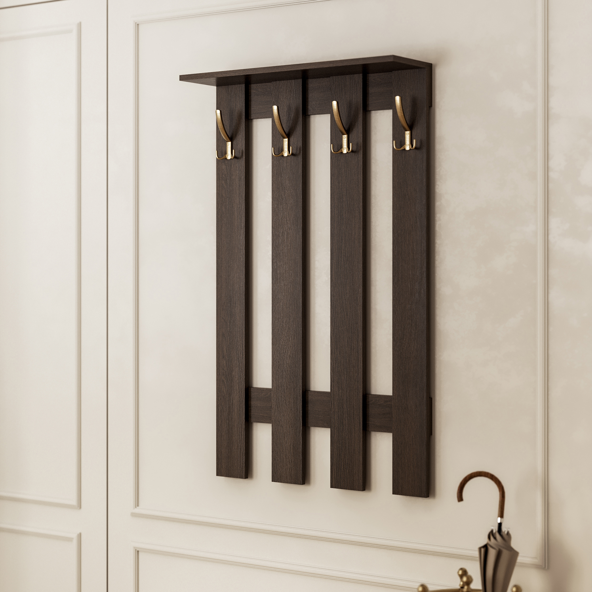 Изображение товара Вешалка Граникум 70x115x70 см 4 крючка цвет венге